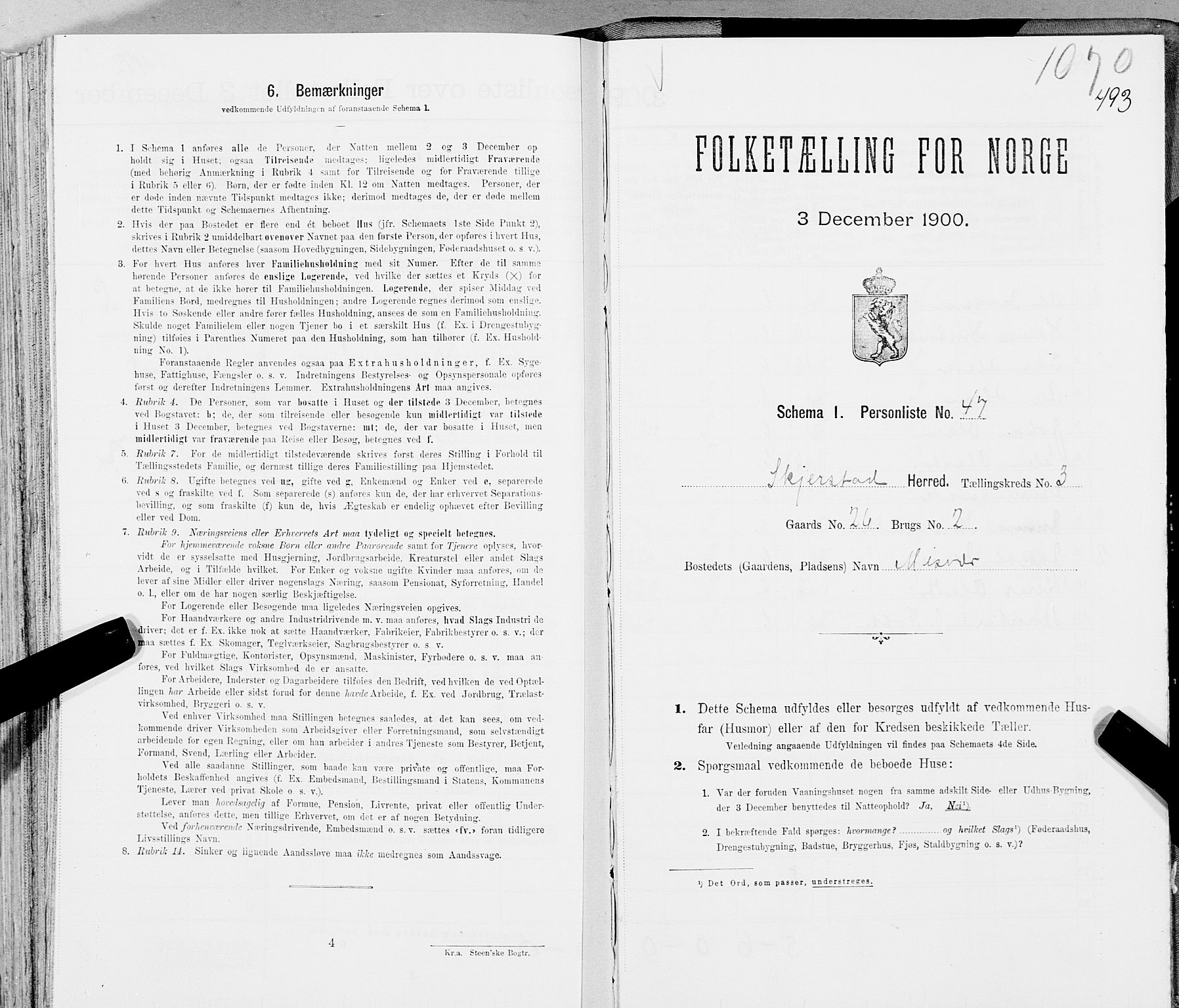 SAT, Folketelling 1900 for 1842 Skjerstad herred, 1900, s. 493