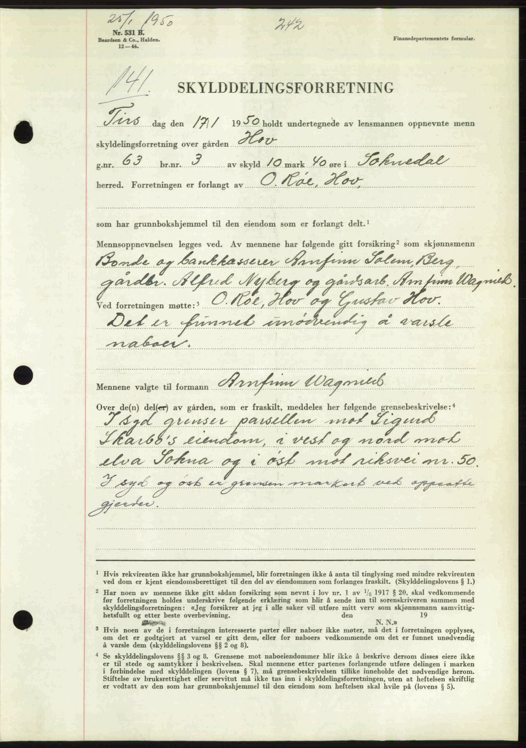 Gauldal sorenskriveri, SAT/A-0014/1/2/2C: Pantebok nr. A9, 1949-1950, Dagboknr: 141/1950