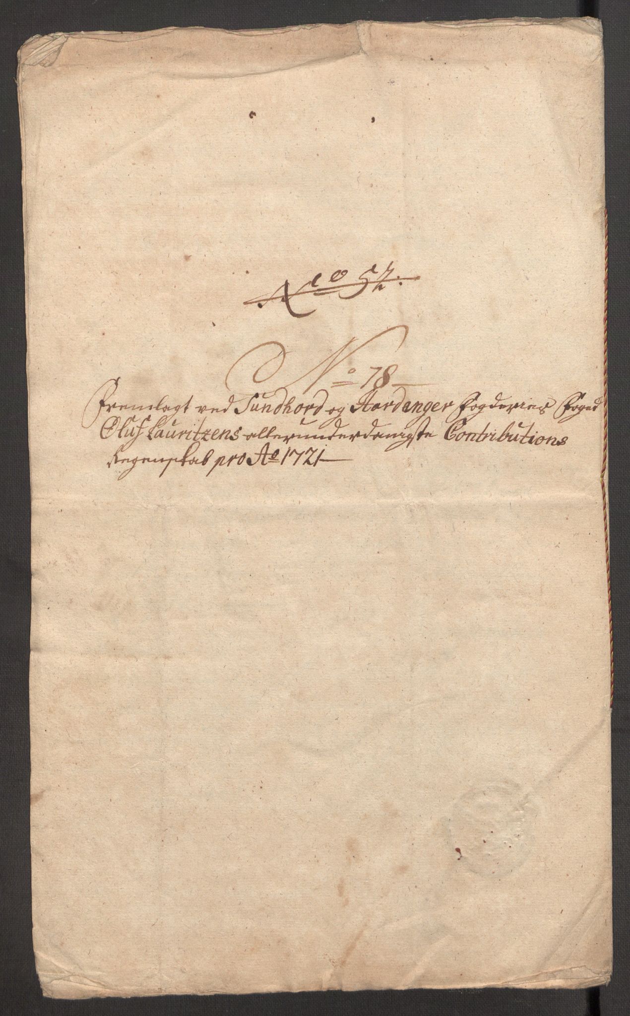Rentekammeret inntil 1814, Reviderte regnskaper, Fogderegnskap, RA/EA-4092/R48/L3000: Fogderegnskap Sunnhordland og Hardanger, 1721, s. 436