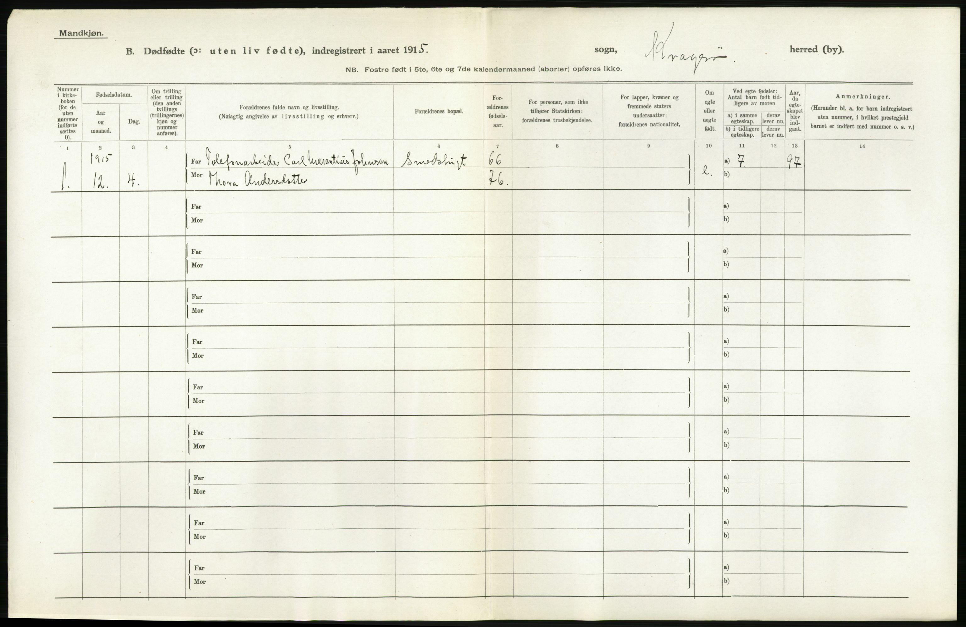 Statistisk sentralbyrå, Sosiodemografiske emner, Befolkning, RA/S-2228/D/Df/Dfb/Dfbe/L0022: Bratsberg amt: Døde, dødfødte. Bygder og byer., 1915, s. 512