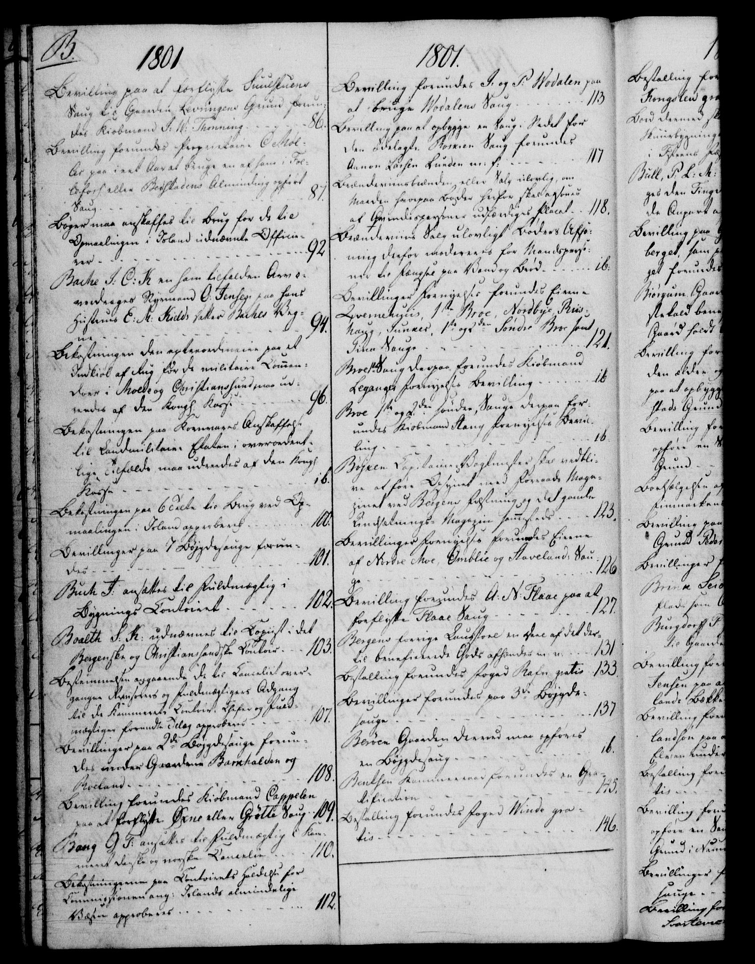 Rentekammeret, Kammerkanselliet, RA/EA-3111/G/Gf/Gfb/L0016: Register til norske relasjons- og resolusjonsprotokoller (merket RK 52.111), 1801-1814, s. 25