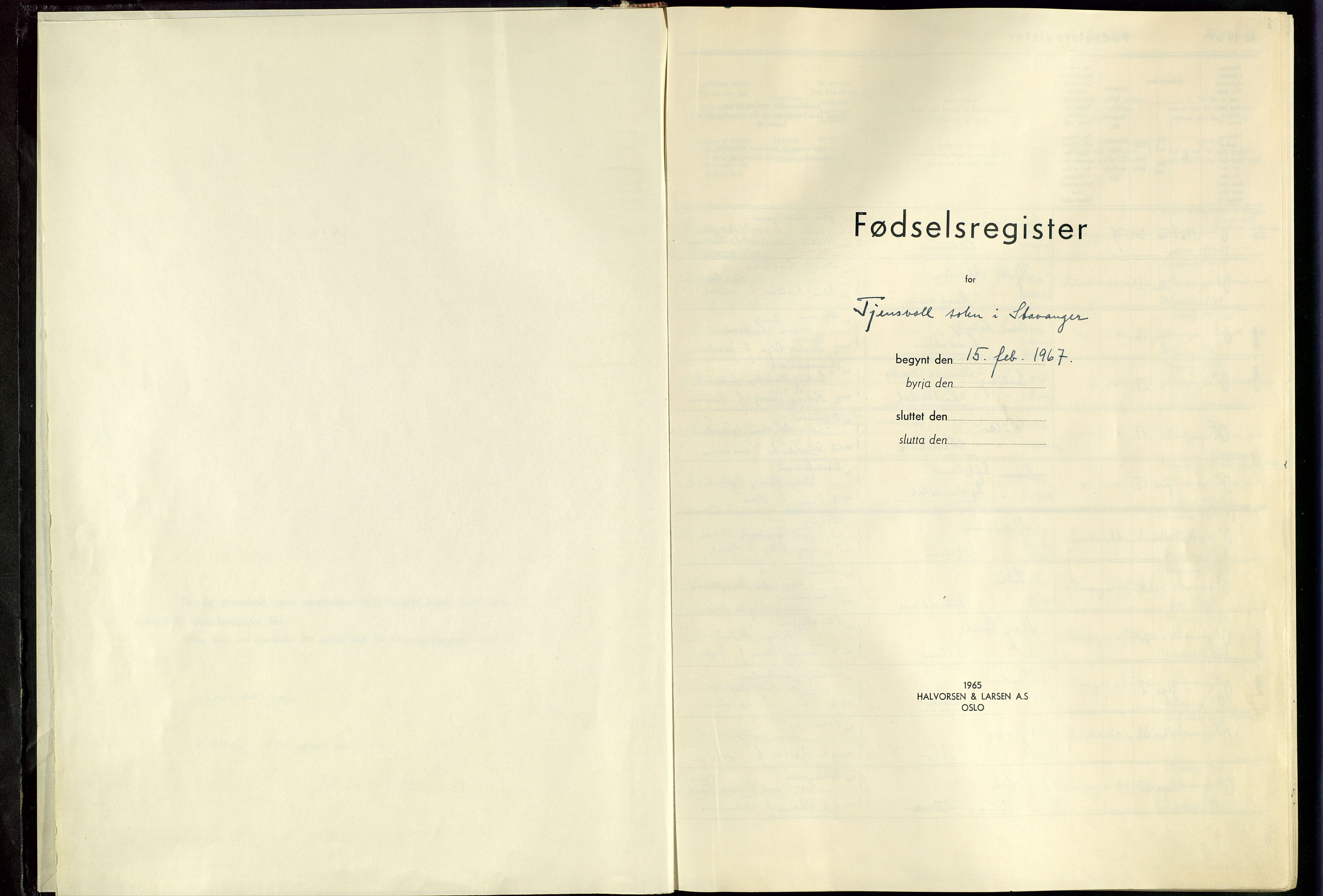 Tjensvoll sokneprestkontor, AV/SAST-A-101831/70/704BA/L0001: Fødselsregister nr. 1, 1967-1982