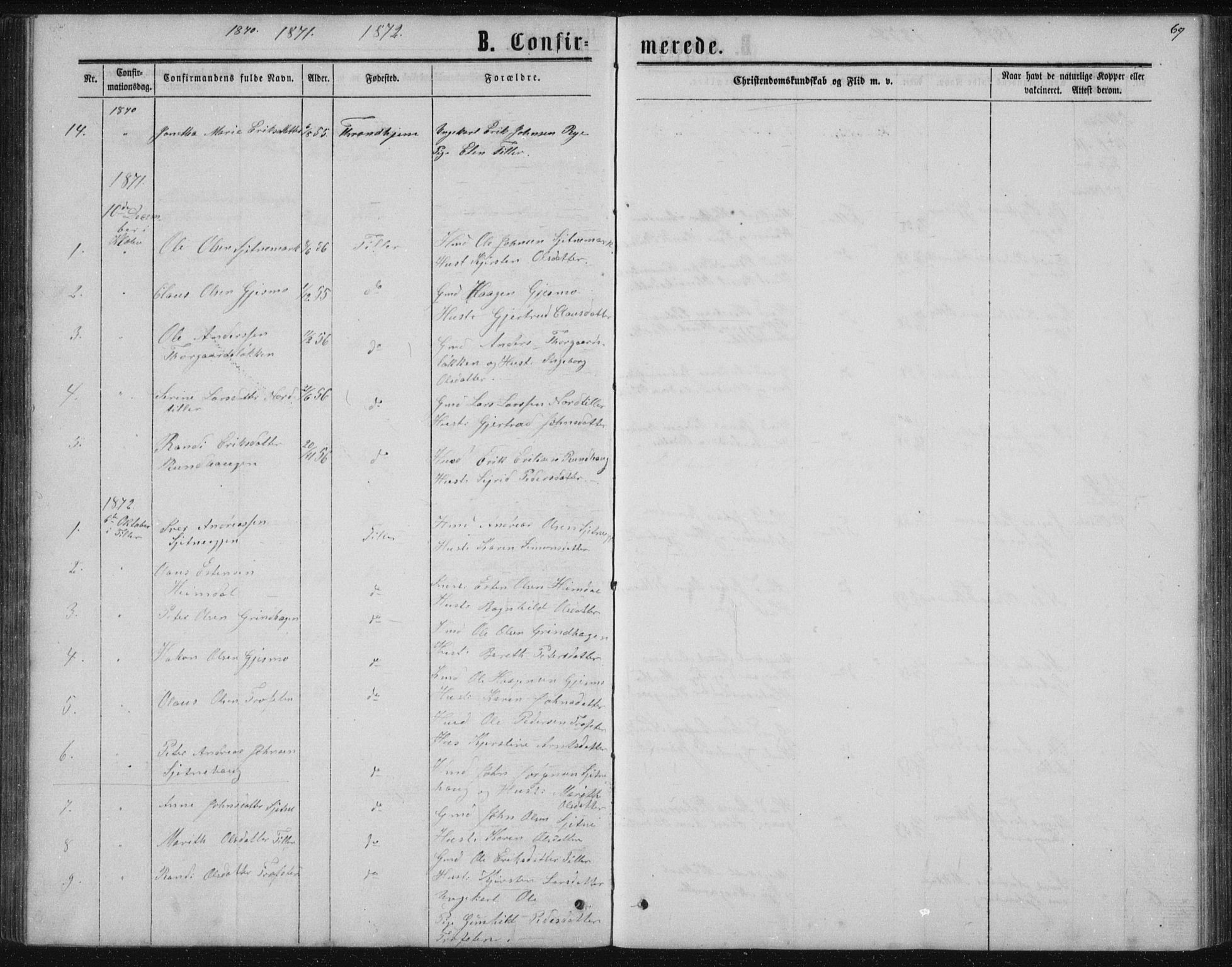Ministerialprotokoller, klokkerbøker og fødselsregistre - Sør-Trøndelag, SAT/A-1456/621/L0459: Klokkerbok nr. 621C02, 1866-1895, s. 69
