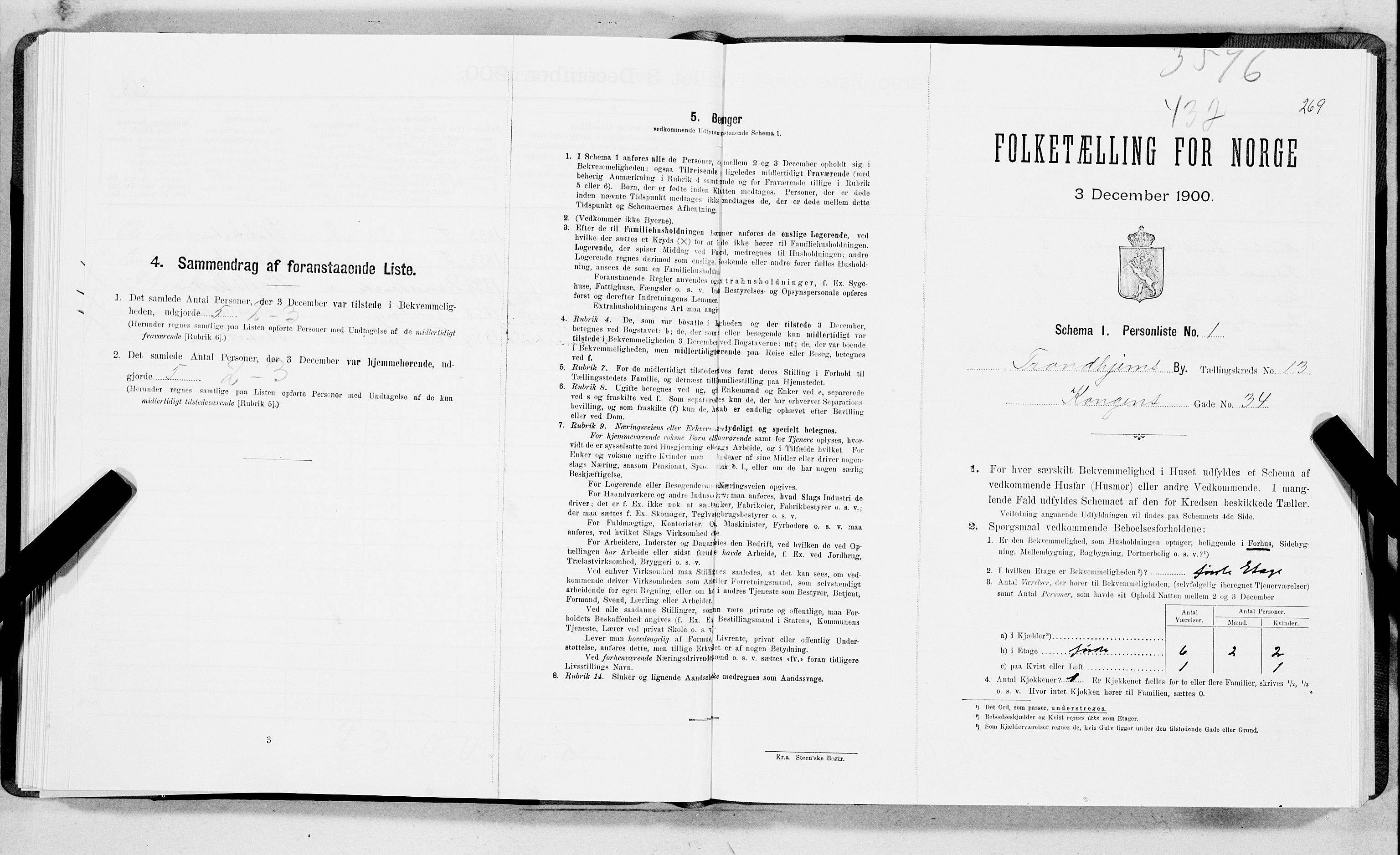 SAT, Folketelling 1900 for 1601 Trondheim kjøpstad, 1900, s. 2308