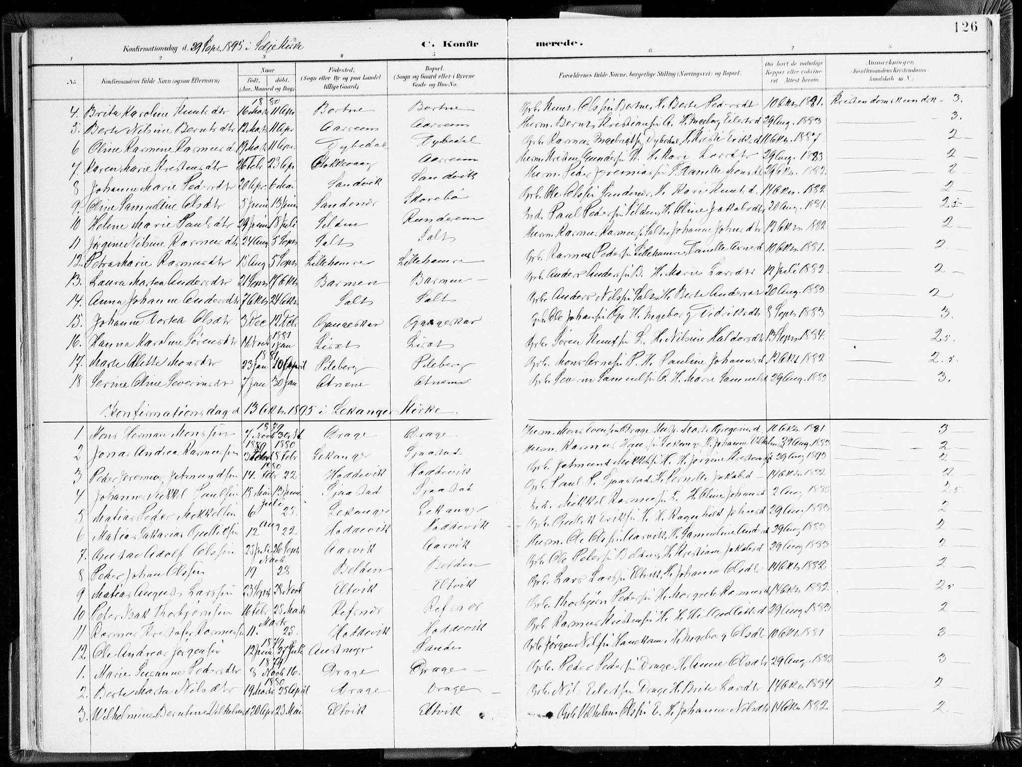 Selje sokneprestembete, AV/SAB-A-99938/H/Ha/Haa/Haab: Ministerialbok nr. B 2, 1891-1907, s. 126