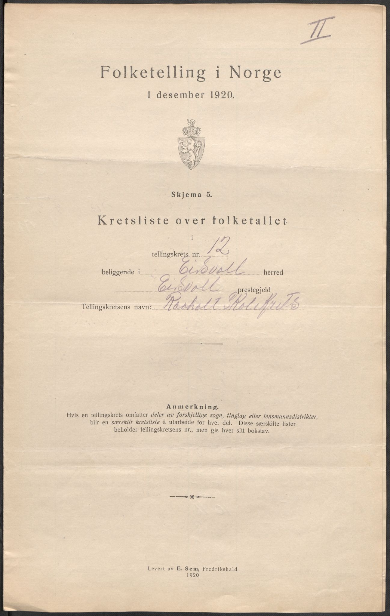 SAO, Folketelling 1920 for 0237 Eidsvoll herred, 1920, s. 56