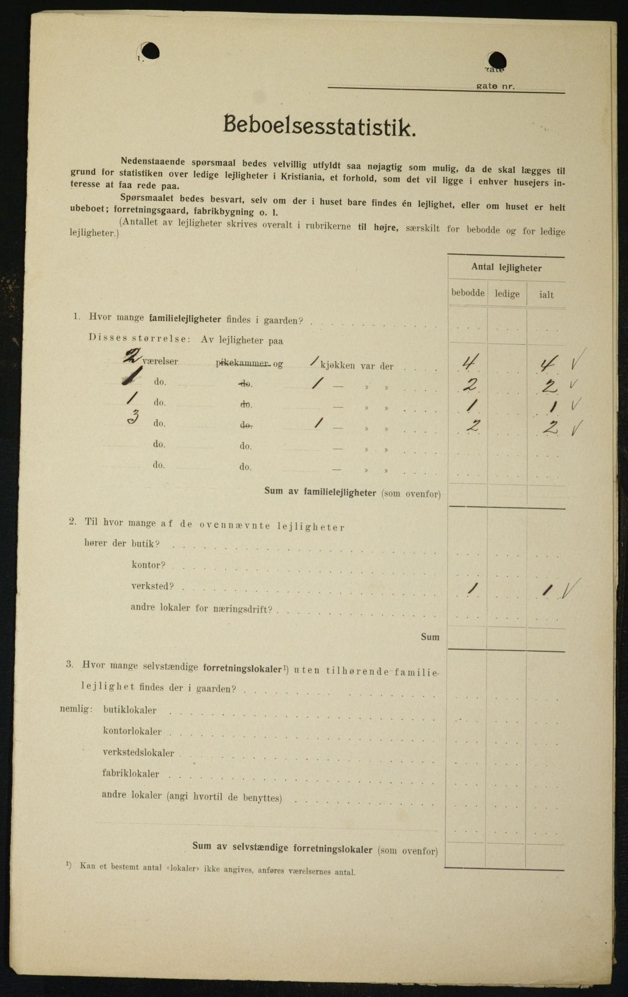 OBA, Kommunal folketelling 1.2.1909 for Kristiania kjøpstad, 1909, s. 58458