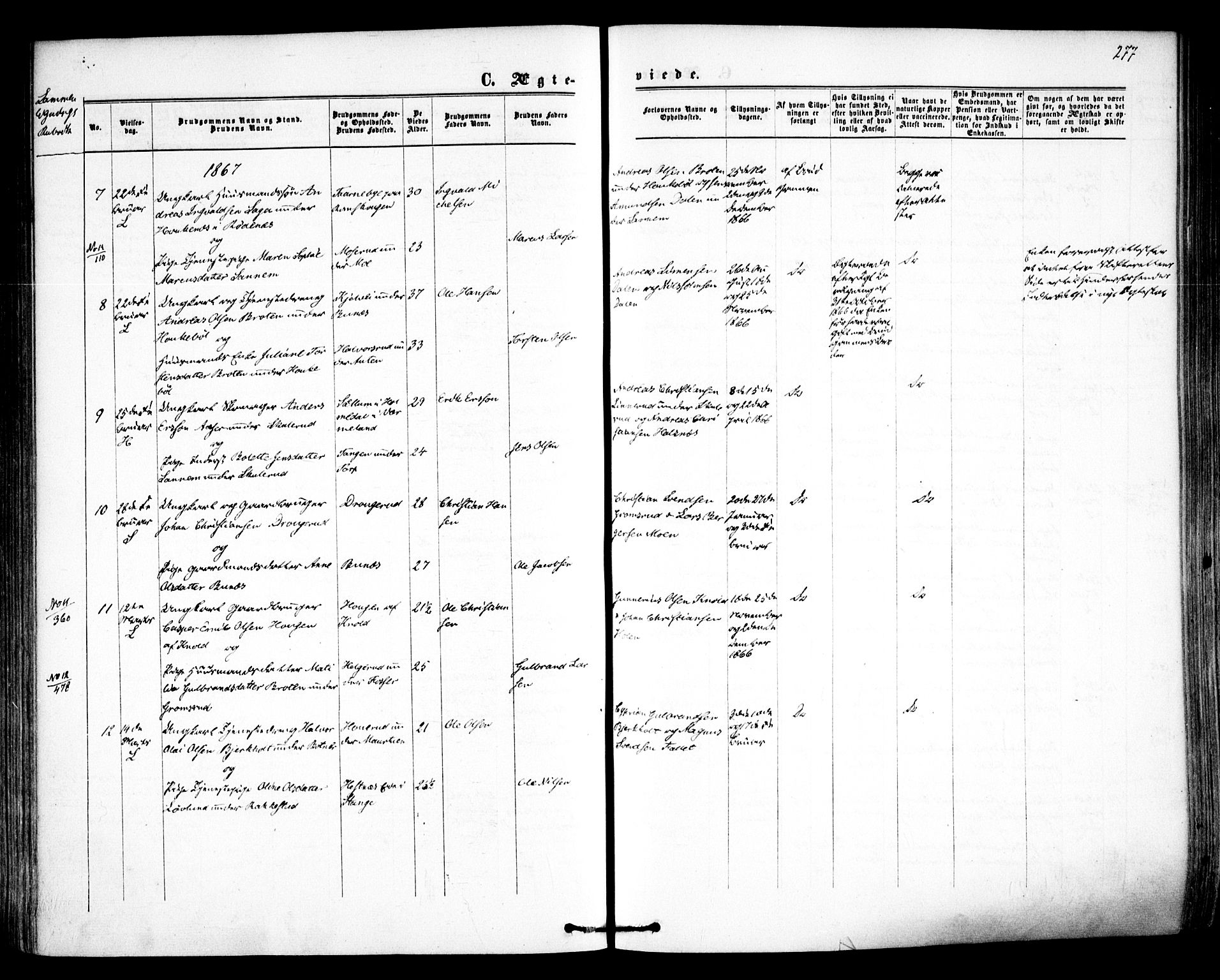 Høland prestekontor Kirkebøker, AV/SAO-A-10346a/F/Fa/L0011: Ministerialbok nr. I 11, 1862-1869, s. 277