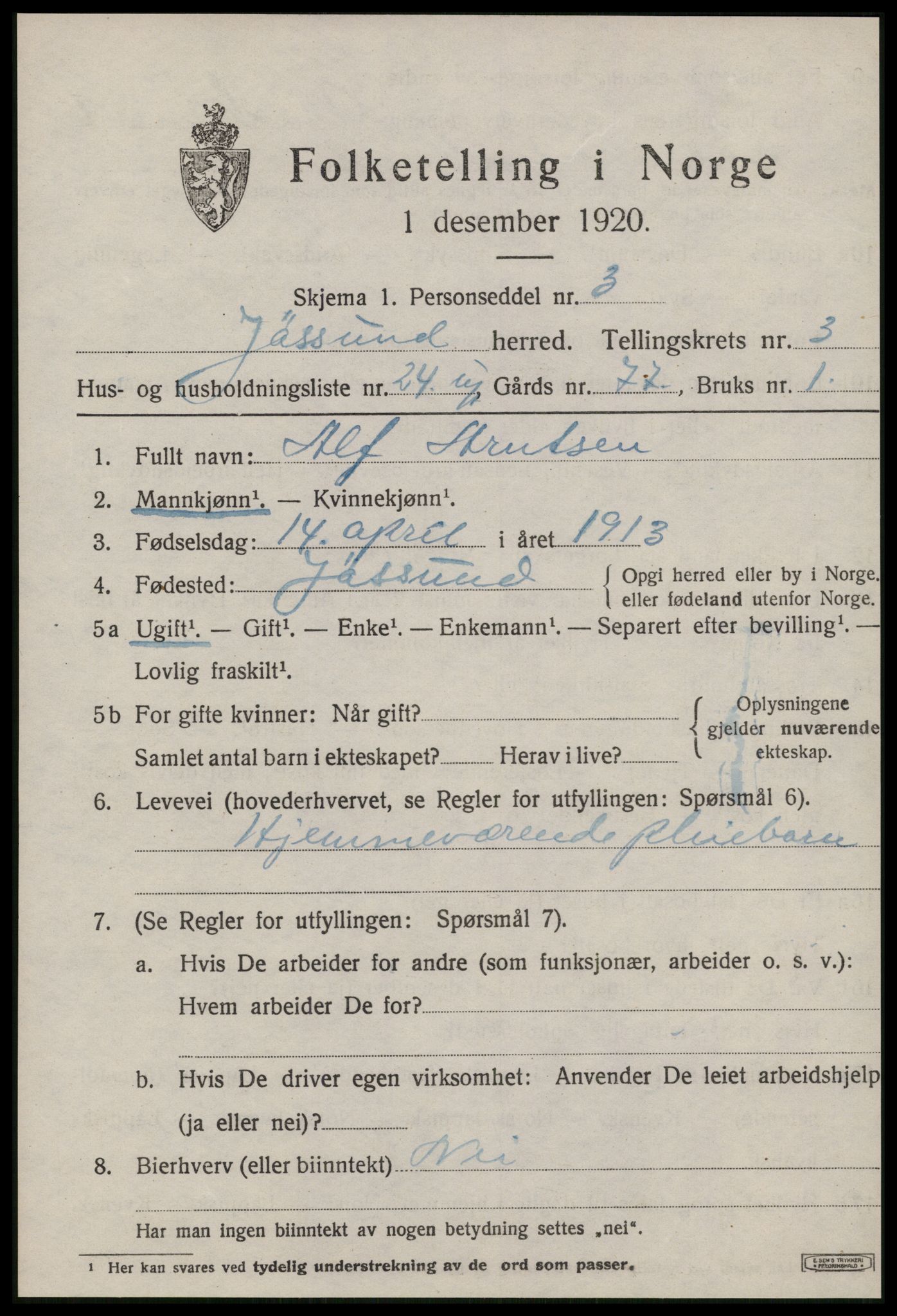 SAT, Folketelling 1920 for 1629 Jøssund herred, 1920, s. 2956