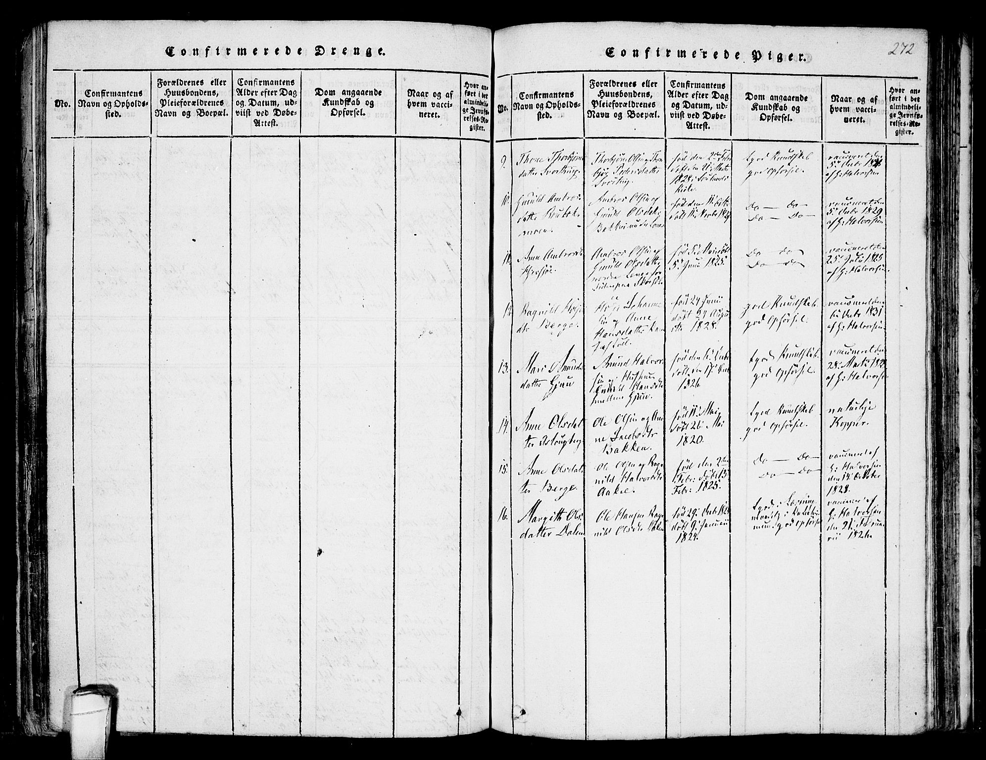 Hjartdal kirkebøker, AV/SAKO-A-270/F/Fa/L0007: Ministerialbok nr. I 7, 1815-1843, s. 272