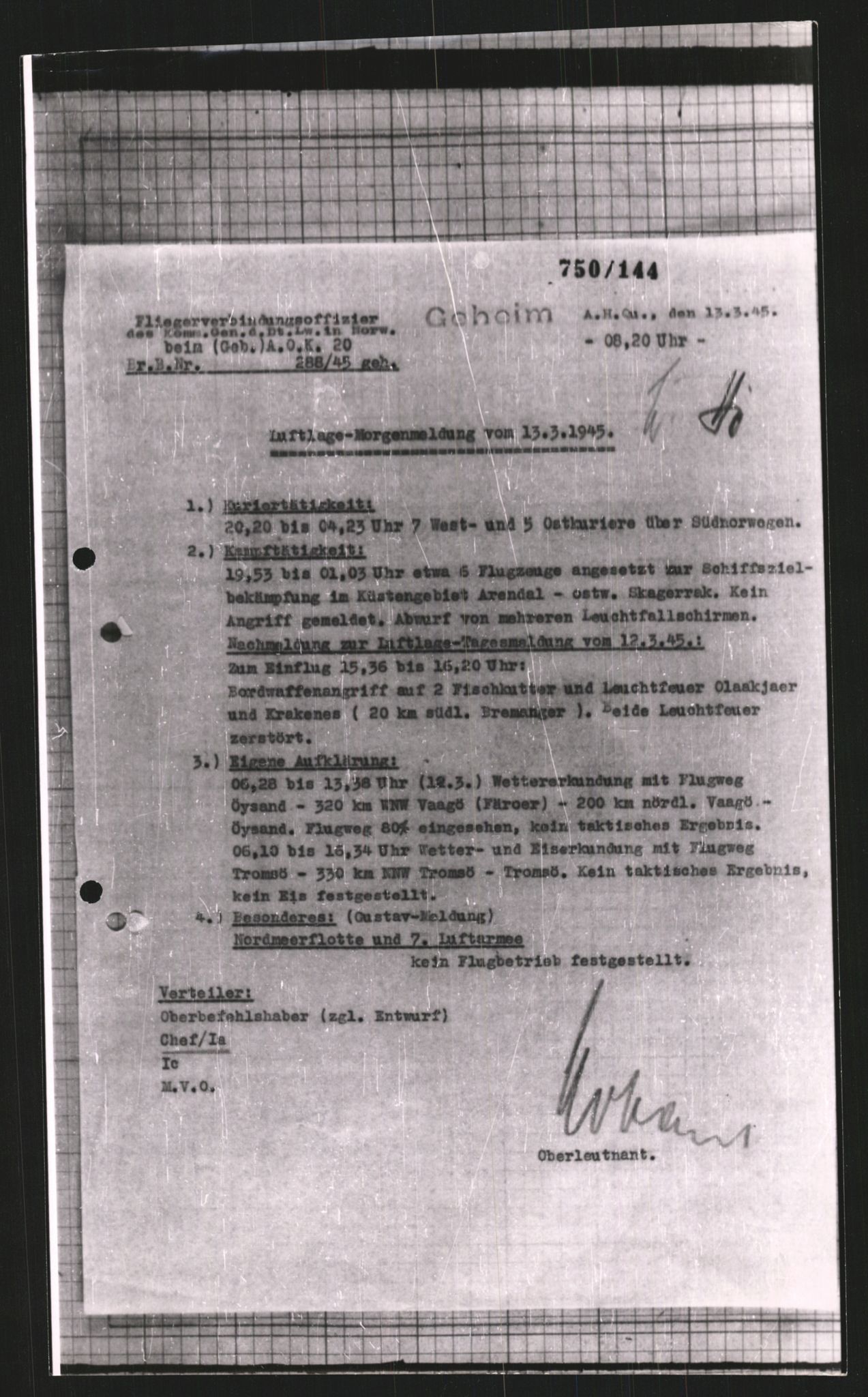 Forsvarets Overkommando. 2 kontor. Arkiv 11.4. Spredte tyske arkivsaker, AV/RA-RAFA-7031/D/Dar/Dara/L0008: Krigsdagbøker for 20. Gebirgs-Armee-Oberkommando (AOK 20), 1945, s. 421
