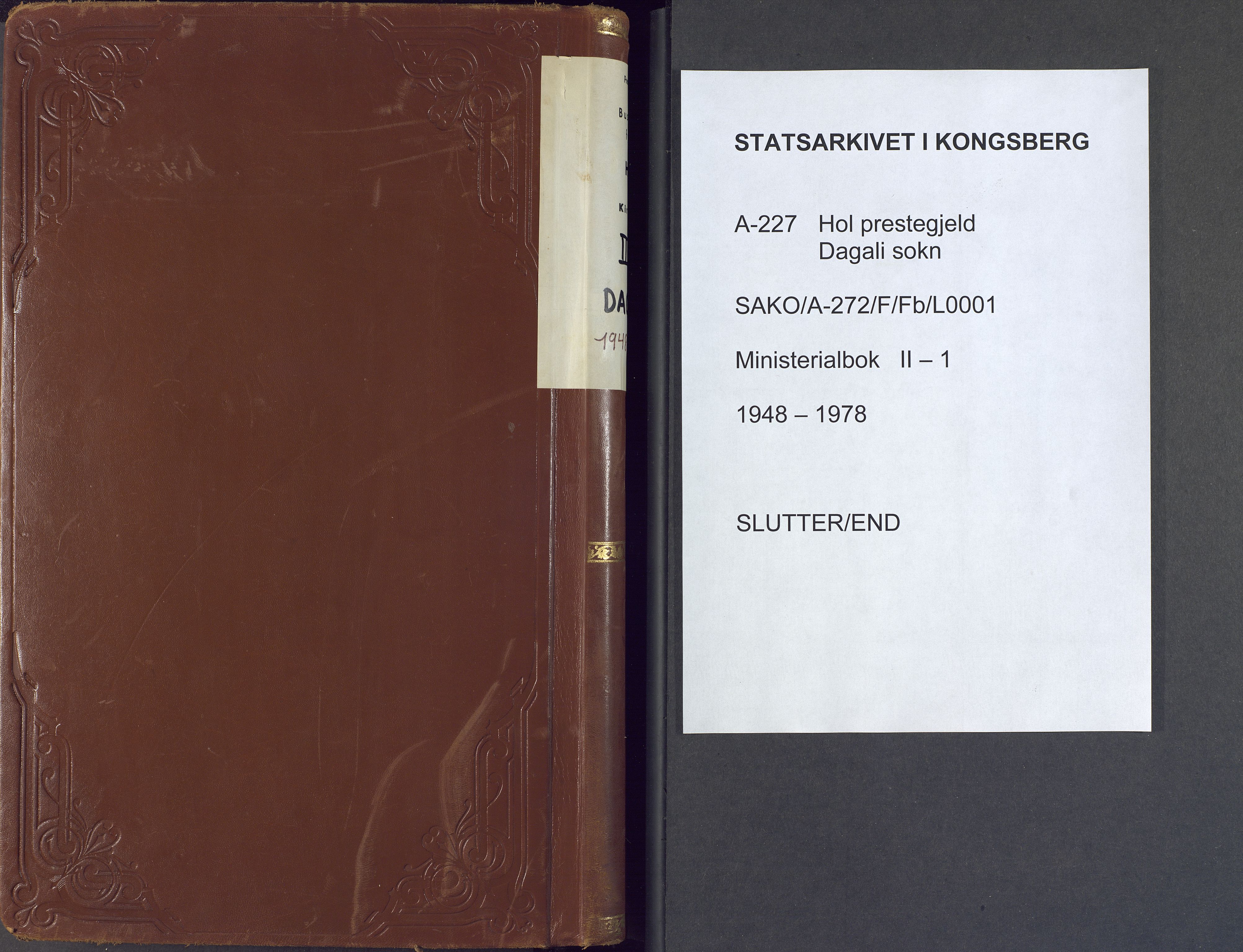 Hol kirkebøker, SAKO/A-227/F/Fb/L0001: Ministerialbok nr. II 1, 1948-1978