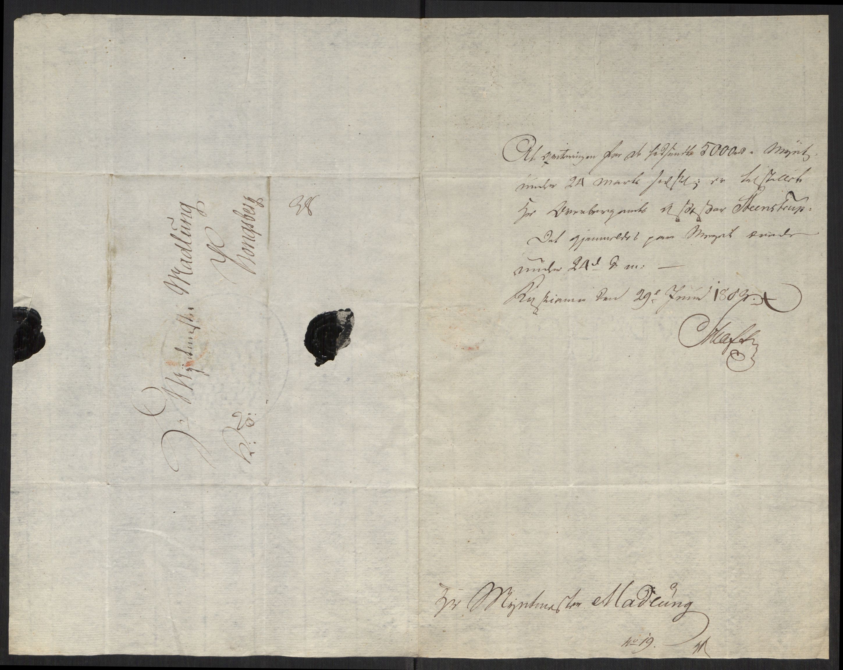 Rentekammeret inntil 1814, Realistisk ordnet avdeling, RA/EA-4070/Oa/L0008: [Y6]: Embetsbrev til myntmesteren på Kongsberg (1797-1806 og 1808-1813), 1797-1813, s. 144