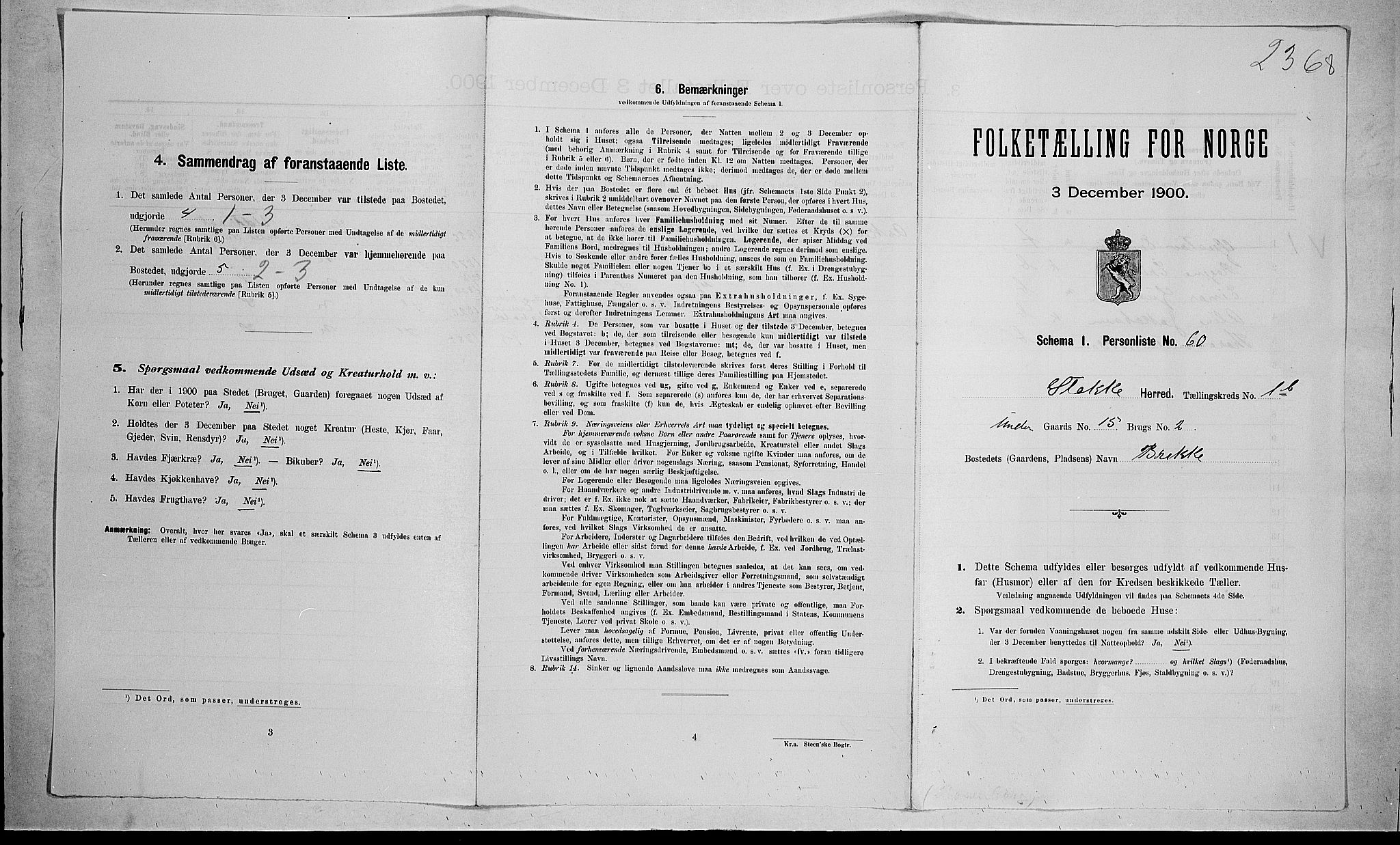 RA, Folketelling 1900 for 0720 Stokke herred, 1900, s. 354