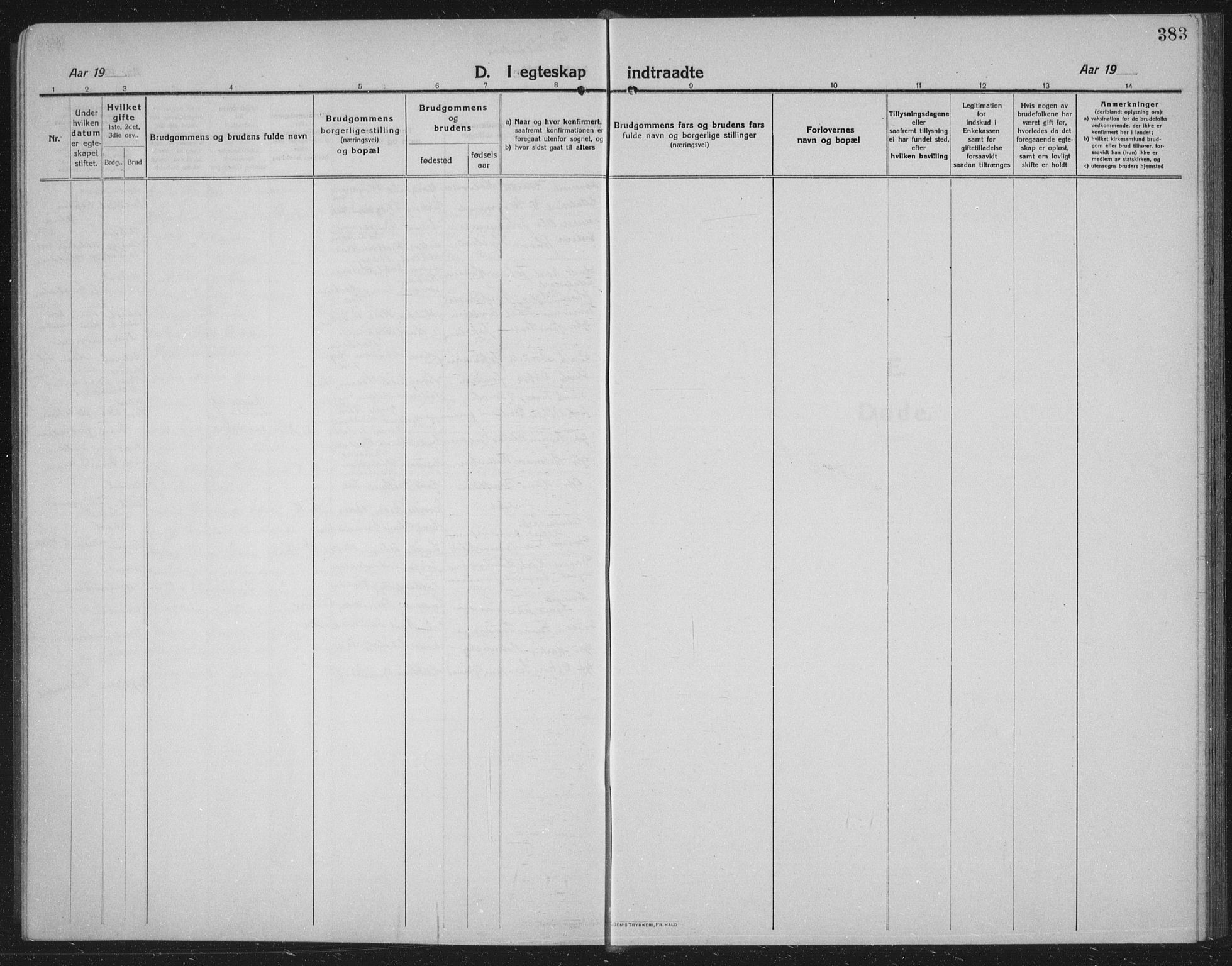 Idd prestekontor Kirkebøker, AV/SAO-A-10911/G/Gb/L0003: Klokkerbok nr. II 3, 1914-1940, s. 383