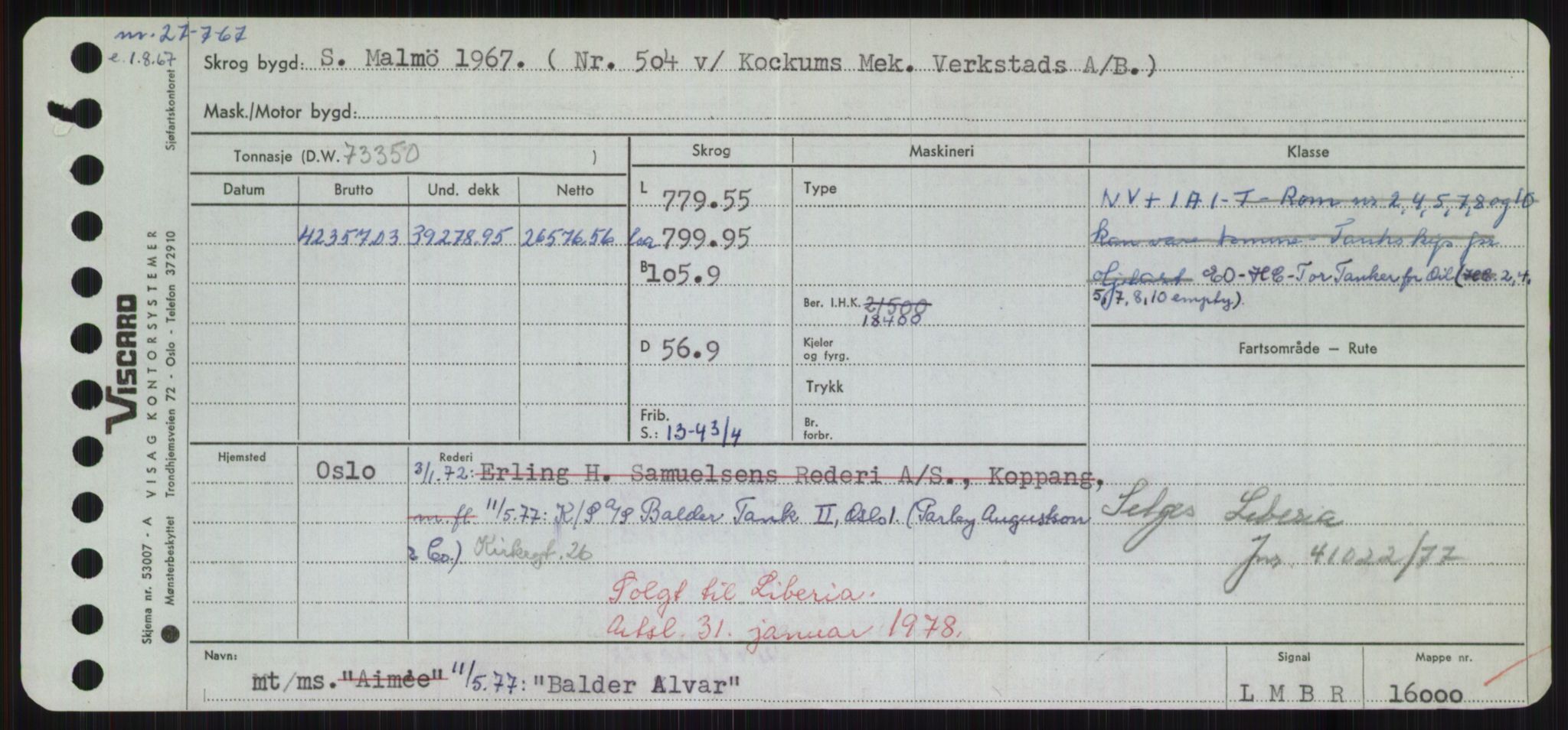 Sjøfartsdirektoratet med forløpere, Skipsmålingen, AV/RA-S-1627/H/Hd/L0003: Fartøy, B-Bev, s. 81