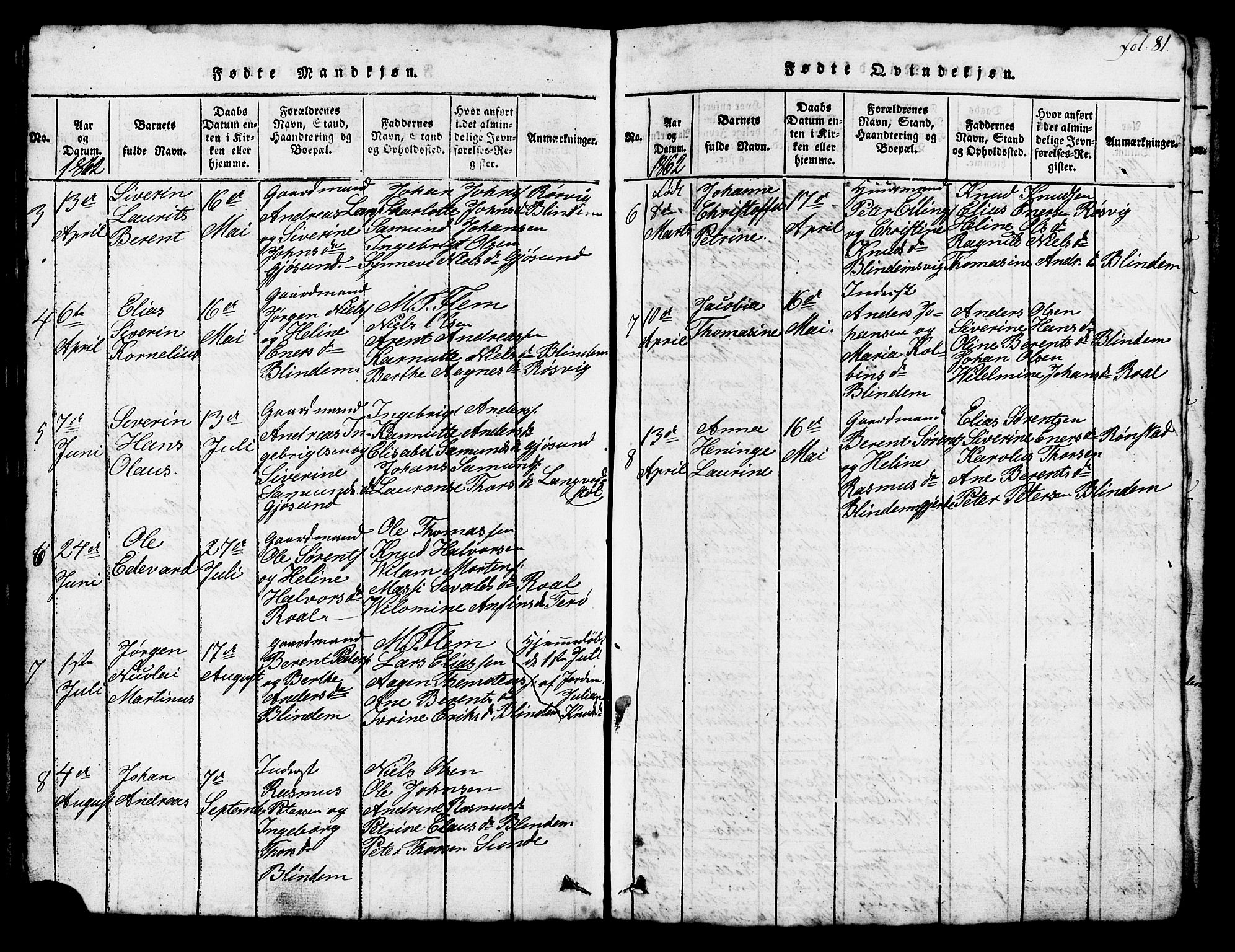 Ministerialprotokoller, klokkerbøker og fødselsregistre - Møre og Romsdal, AV/SAT-A-1454/537/L0520: Klokkerbok nr. 537C01, 1819-1868, s. 81