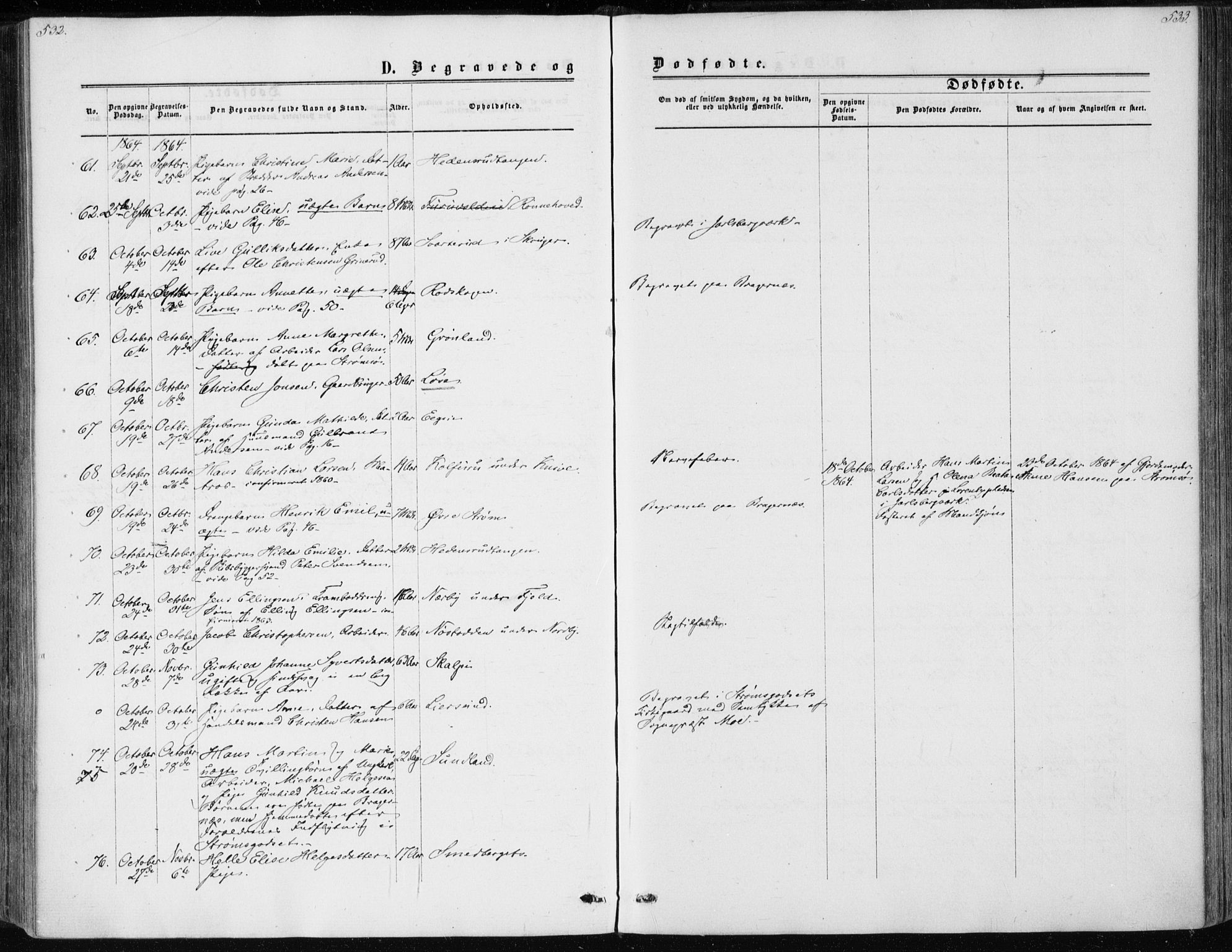 Skoger kirkebøker, AV/SAKO-A-59/F/Fa/L0004: Ministerialbok nr. I 4, 1862-1872, s. 532-533