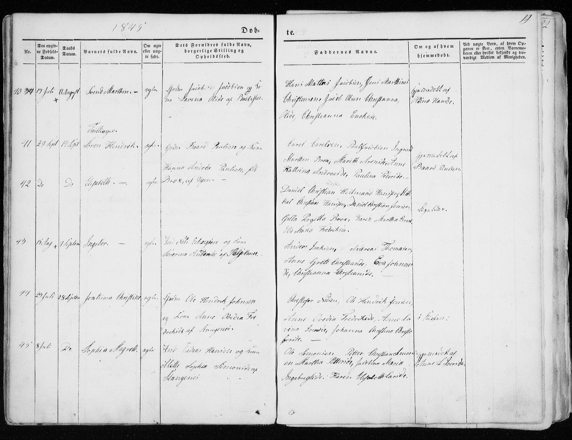 Tranøy sokneprestkontor, SATØ/S-1313/I/Ia/Iaa/L0006kirke: Ministerialbok nr. 6, 1844-1855, s. 19