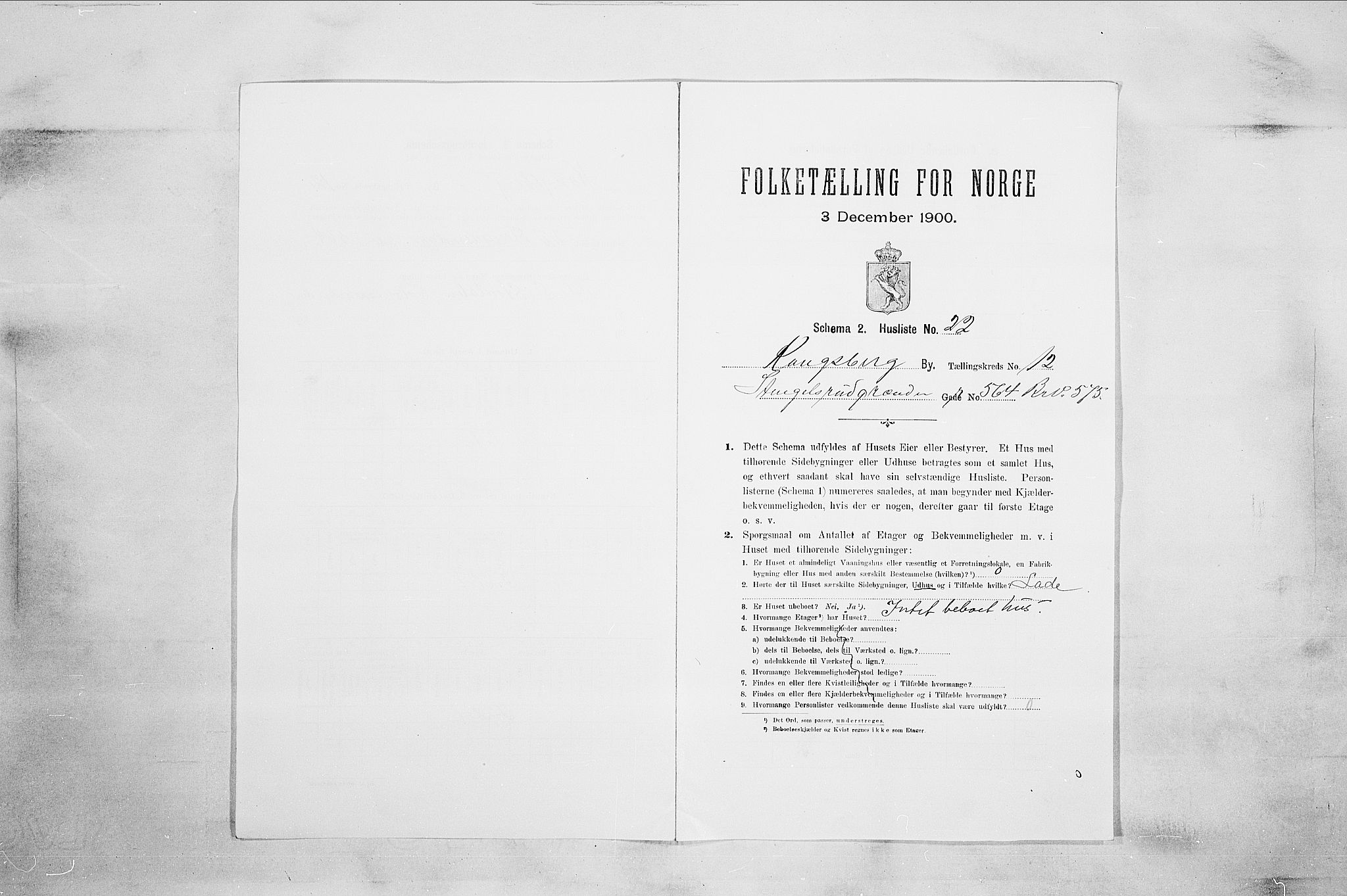RA, Folketelling 1900 for 0604 Kongsberg kjøpstad, 1900, s. 2203