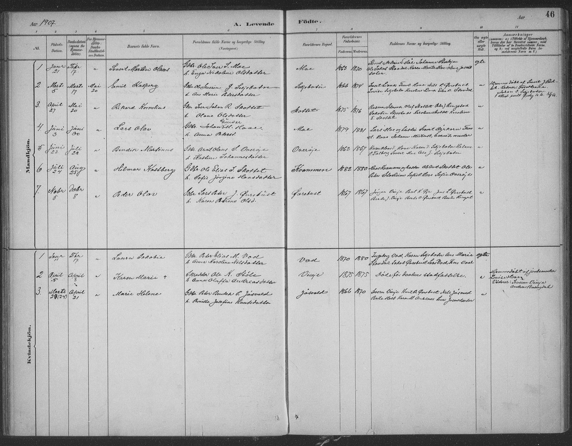 Ministerialprotokoller, klokkerbøker og fødselsregistre - Møre og Romsdal, AV/SAT-A-1454/521/L0299: Ministerialbok nr. 521A01, 1882-1907, s. 46