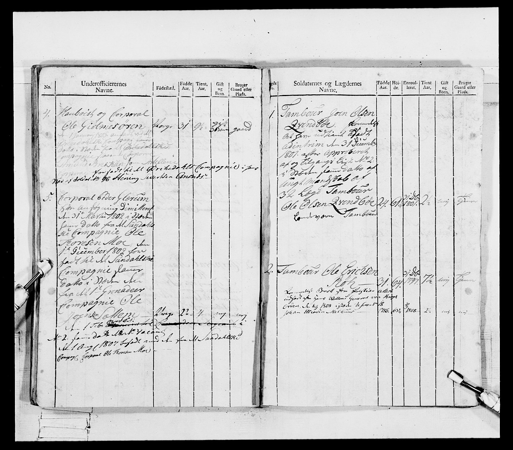 Generalitets- og kommissariatskollegiet, Det kongelige norske kommissariatskollegium, RA/EA-5420/E/Eh/L0081: 2. Trondheimske nasjonale infanteriregiment, 1801-1804, s. 345