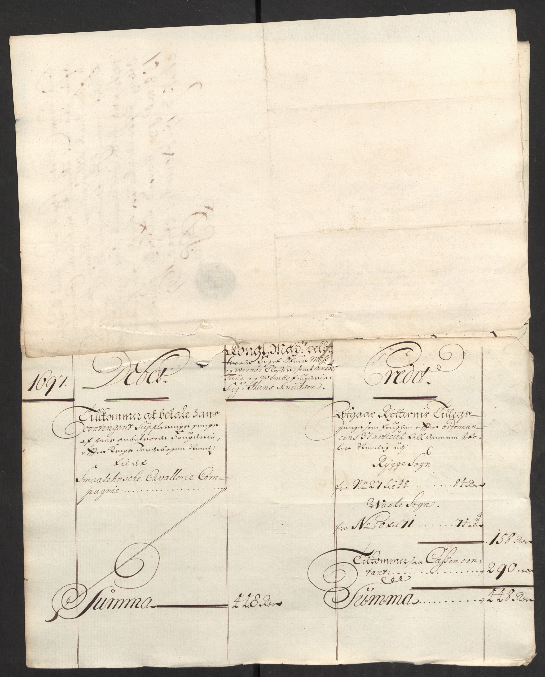 Rentekammeret inntil 1814, Reviderte regnskaper, Fogderegnskap, AV/RA-EA-4092/R04/L0125: Fogderegnskap Moss, Onsøy, Tune, Veme og Åbygge, 1697, s. 131