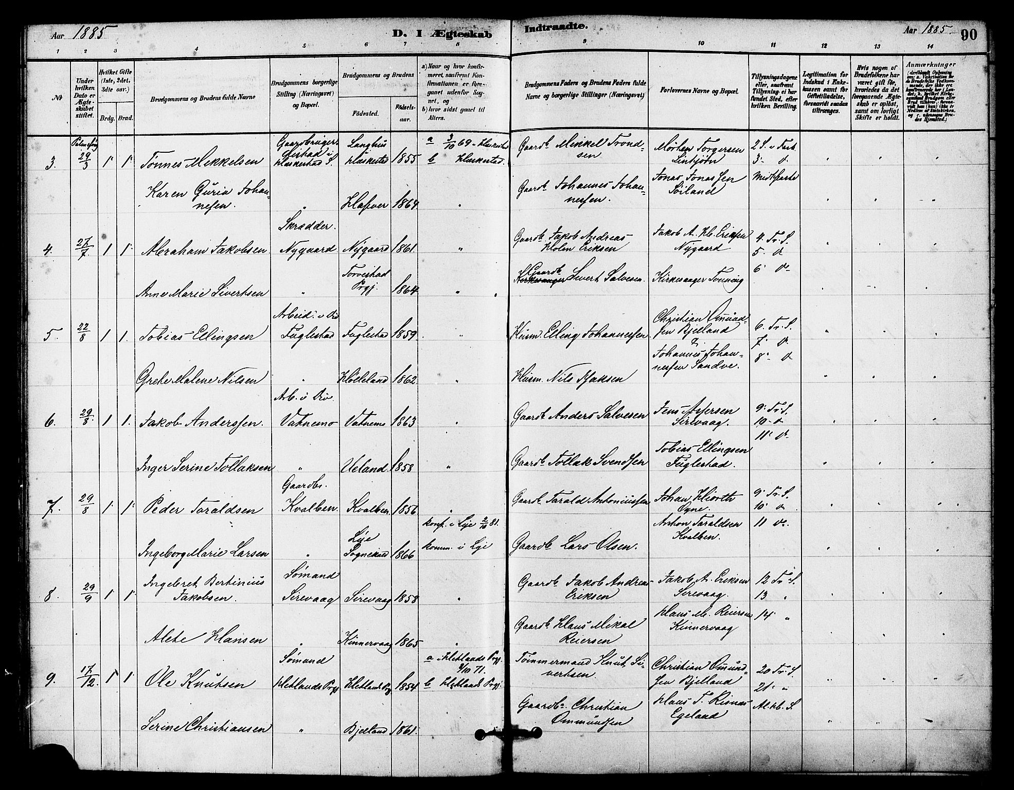 Eigersund sokneprestkontor, SAST/A-101807/S08/L0016: Ministerialbok nr. A 16, 1879-1893, s. 90