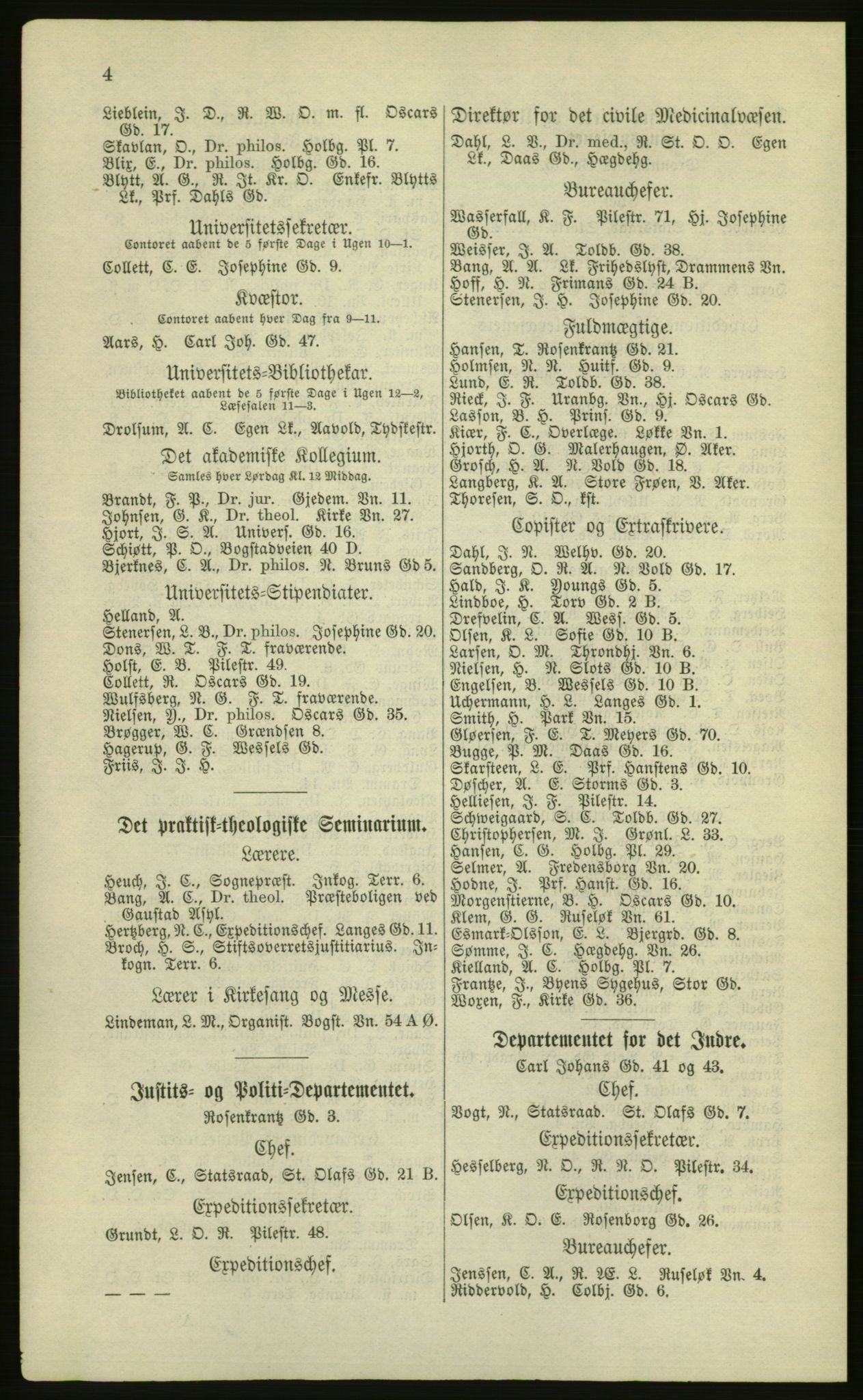 Kristiania/Oslo adressebok, PUBL/-, 1881, s. 4