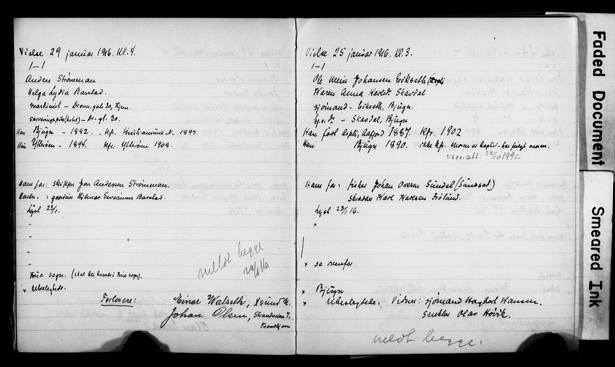 Ministerialprotokoller, klokkerbøker og fødselsregistre - Sør-Trøndelag, AV/SAT-A-1456/601/L0076: Lysningsprotokoll nr. 601B09, 1915-1917