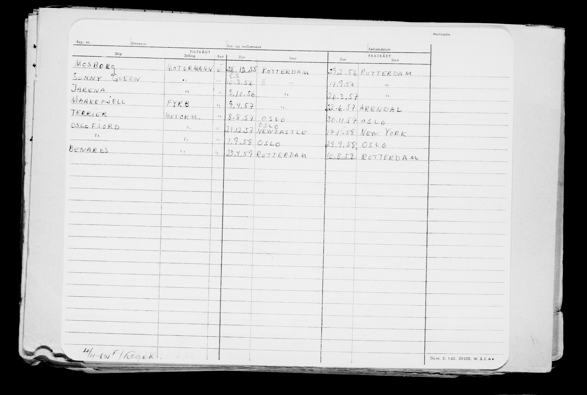 Direktoratet for sjømenn, AV/RA-S-3545/G/Gb/L0185: Hovedkort, 1920, s. 167