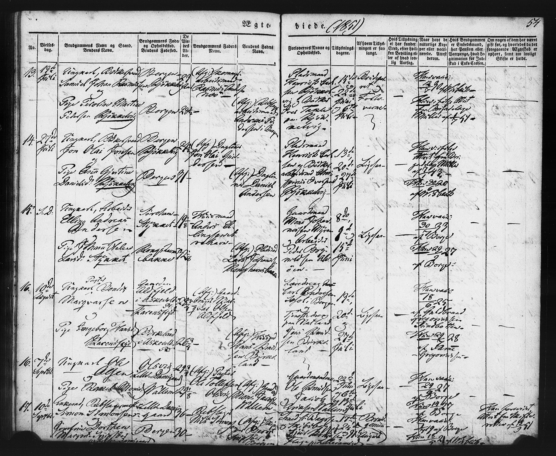 Askøy Sokneprestembete, AV/SAB-A-74101/H/Ha/Haa/Haaa/L0006: Ministerialbok nr. A 6, 1840-1852, s. 54