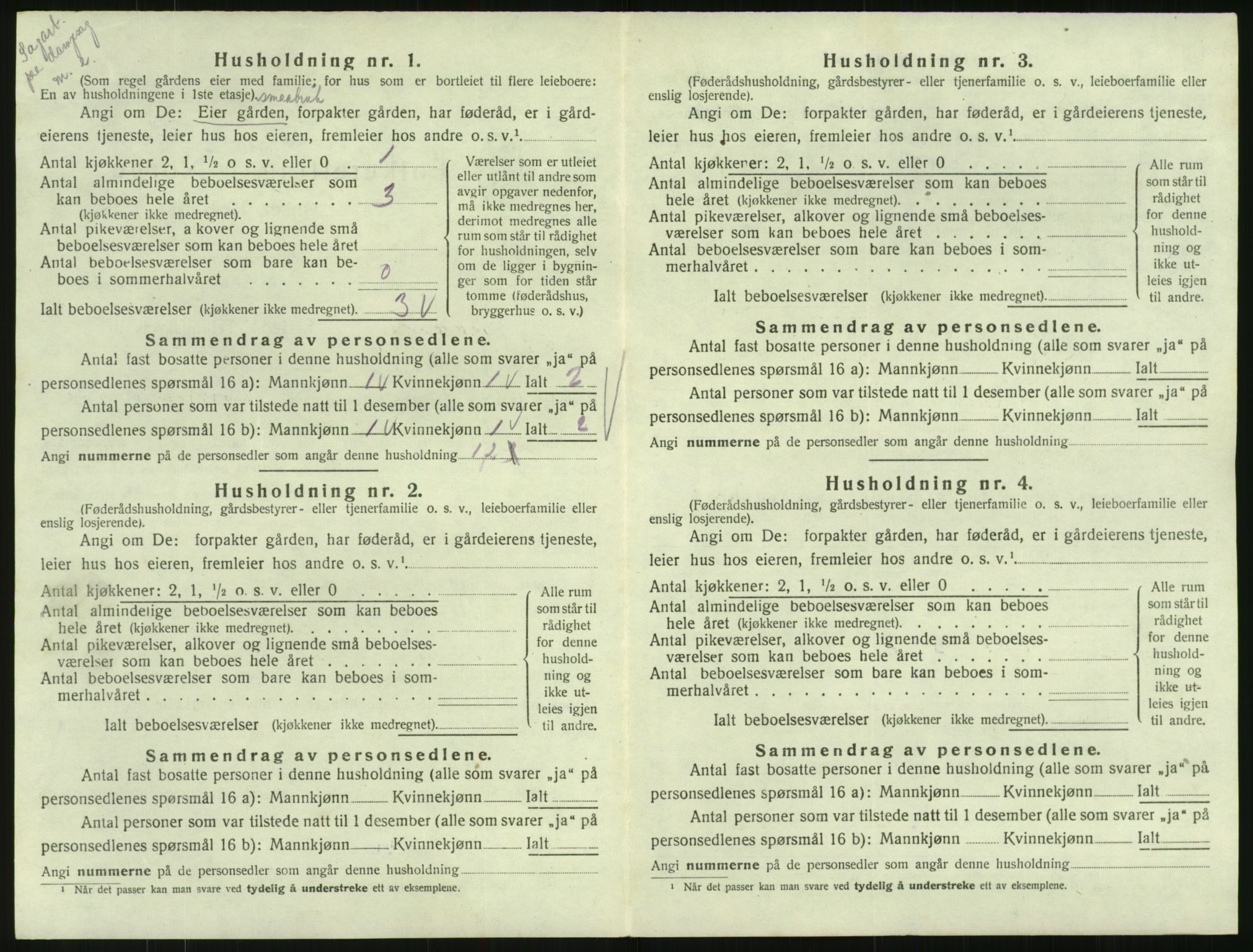 SAK, Folketelling 1920 for 0936 Hornnes herred, 1920, s. 66