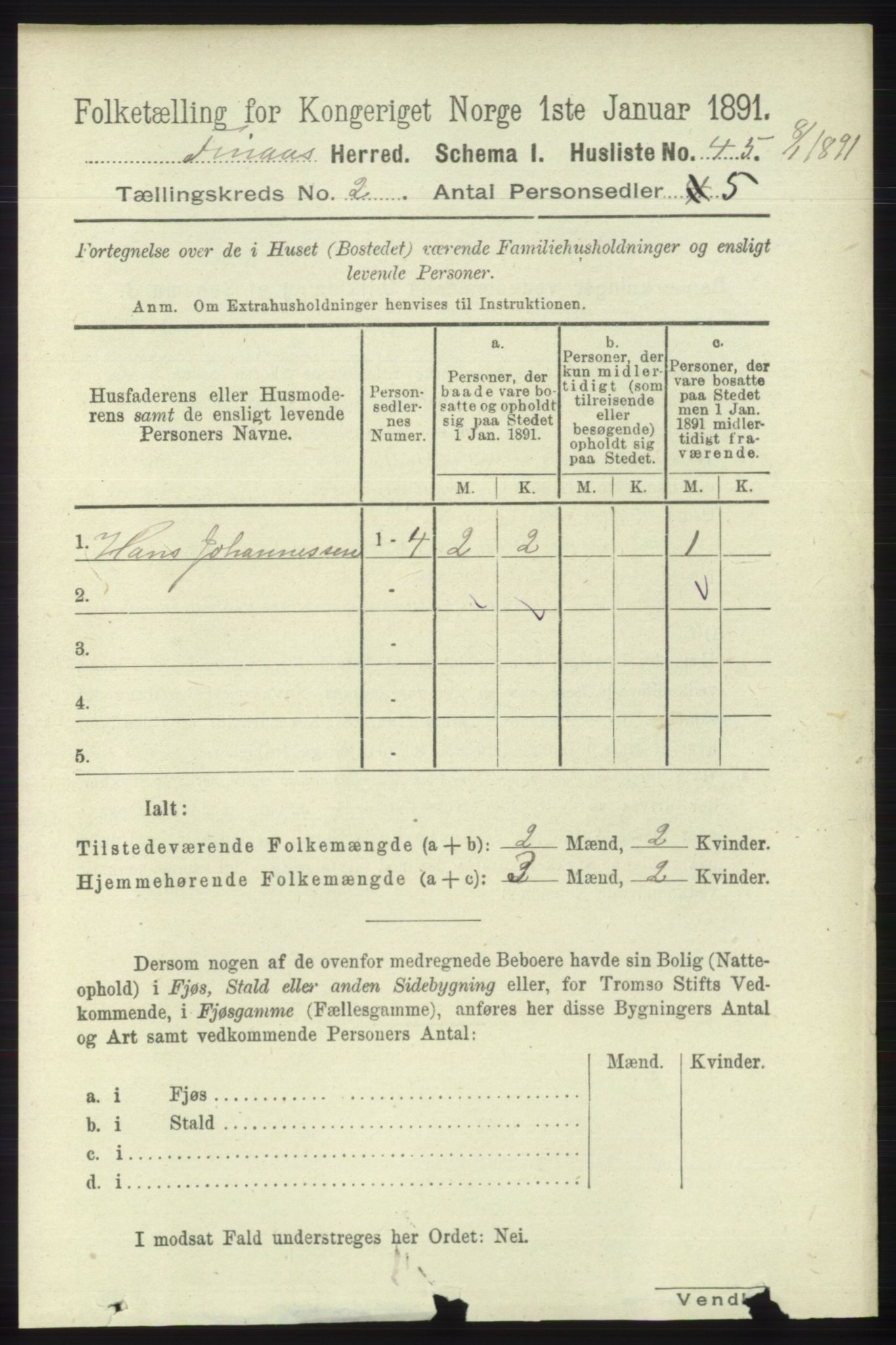 RA, Folketelling 1891 for 1218 Finnås herred, 1891, s. 768