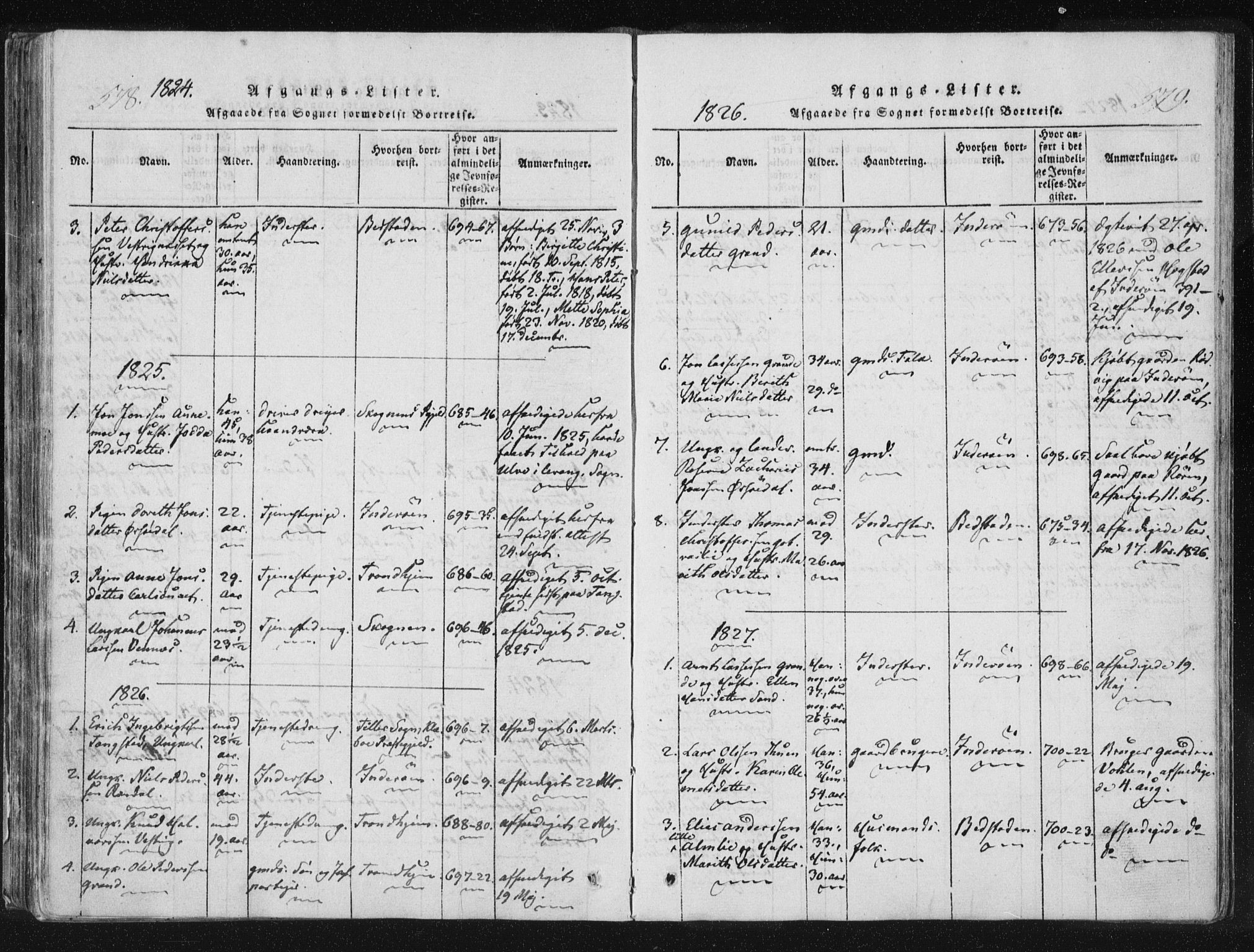 Ministerialprotokoller, klokkerbøker og fødselsregistre - Nord-Trøndelag, AV/SAT-A-1458/744/L0417: Ministerialbok nr. 744A01, 1817-1842, s. 578-579