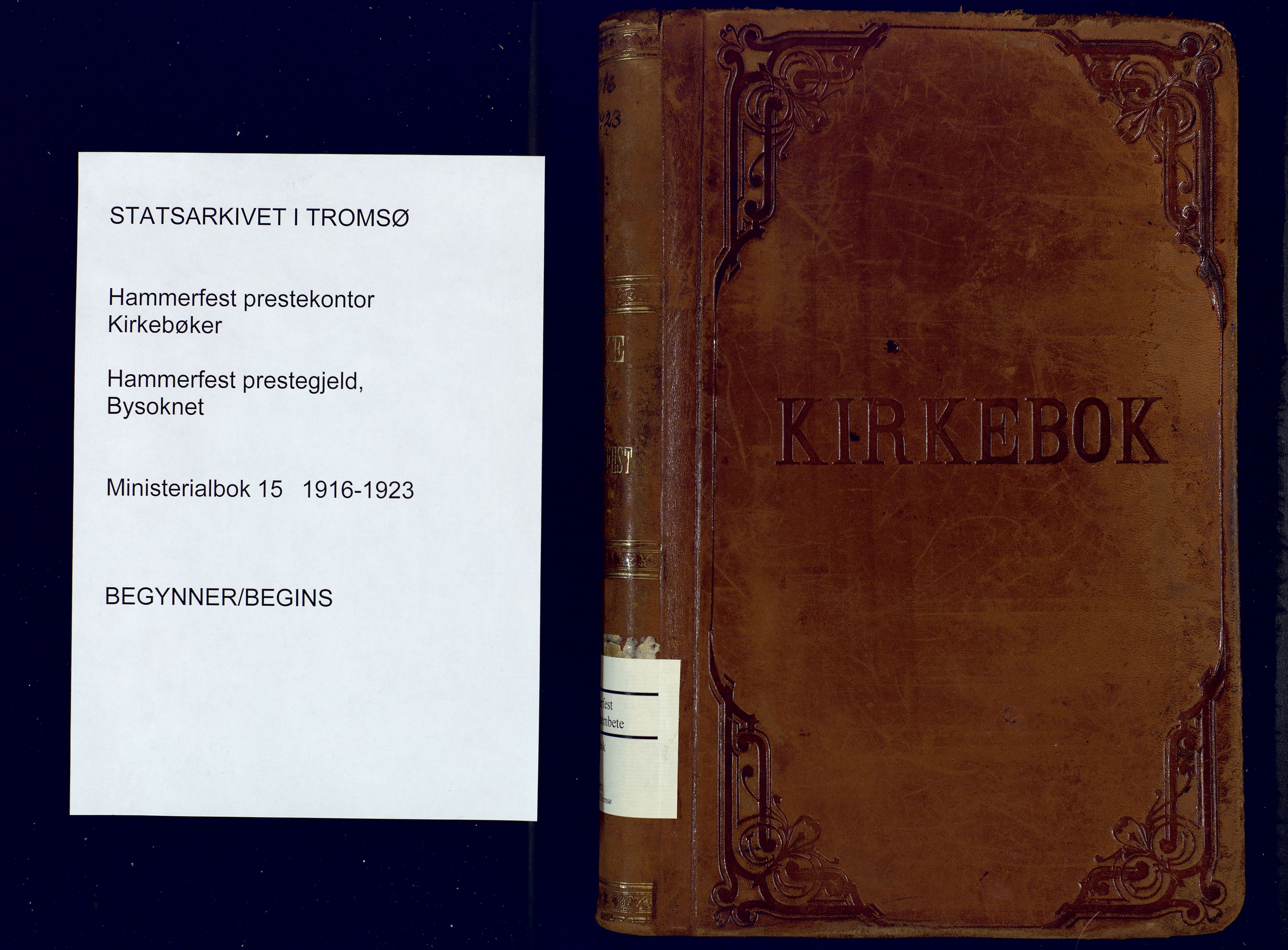 Hammerfest sokneprestkontor, SATØ/S-1347/H/Ha/L0015.kirke: Ministerialbok nr. 15, 1916-1923