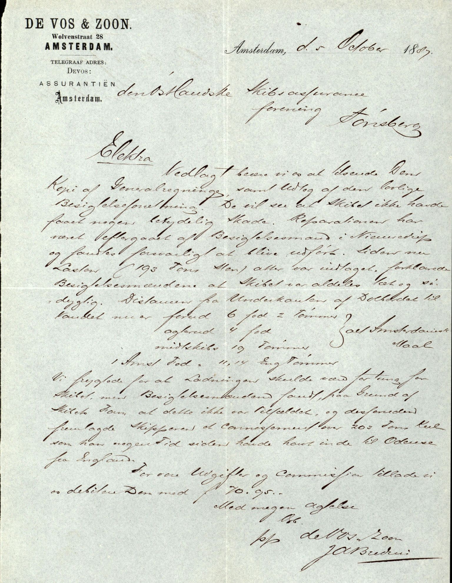 Pa 63 - Østlandske skibsassuranceforening, VEMU/A-1079/G/Ga/L0020/0009: Havaridokumenter / Atlanta, Britania, Electra, Schadberg, 1887, s. 14