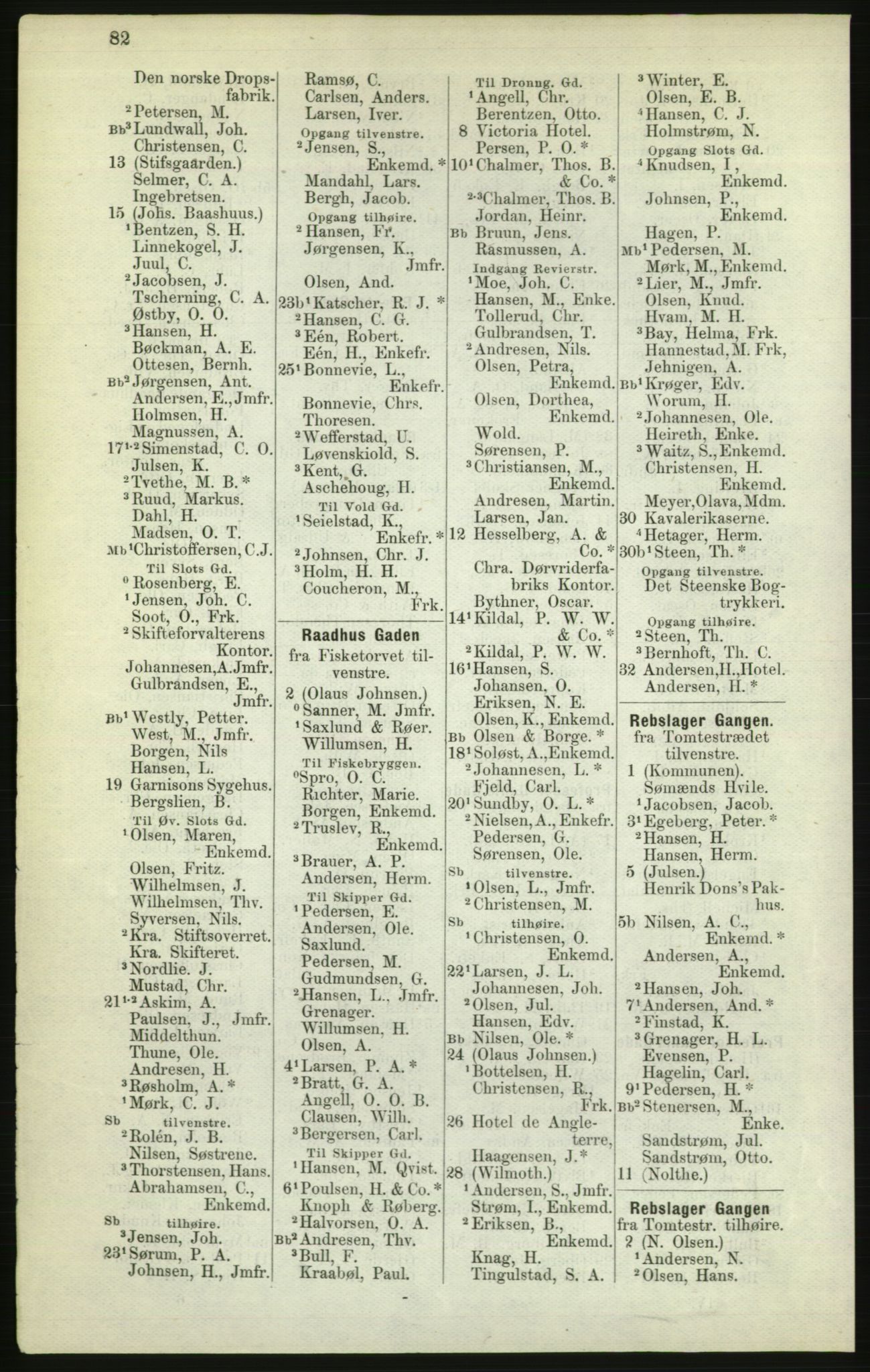 Kristiania/Oslo adressebok, PUBL/-, 1882, s. 82
