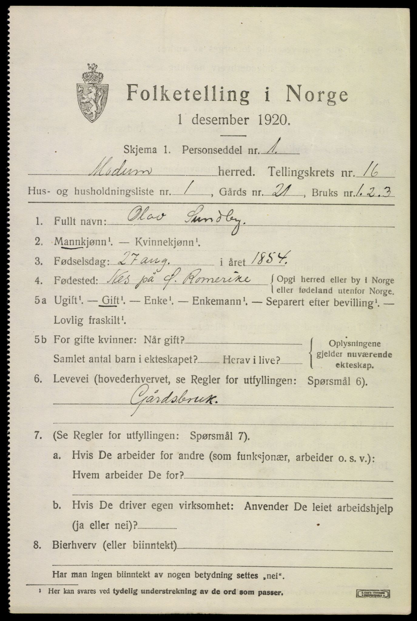 SAKO, Folketelling 1920 for 0623 Modum herred, 1920, s. 19417