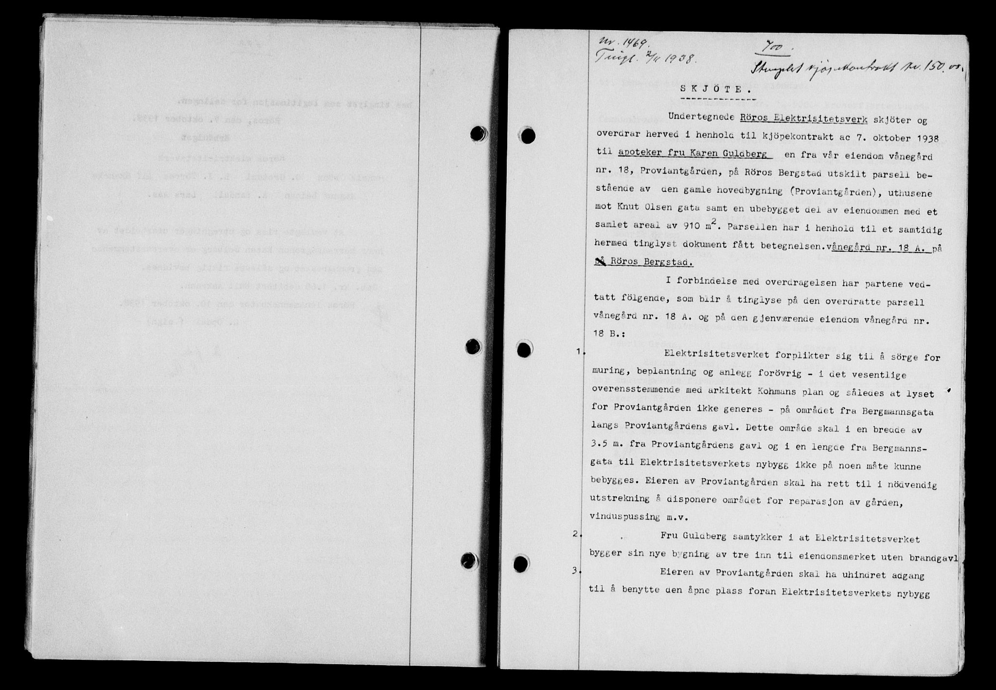 Gauldal sorenskriveri, SAT/A-0014/1/2/2C/L0049: Pantebok nr. 53, 1938-1938, Dagboknr: 1469/1938