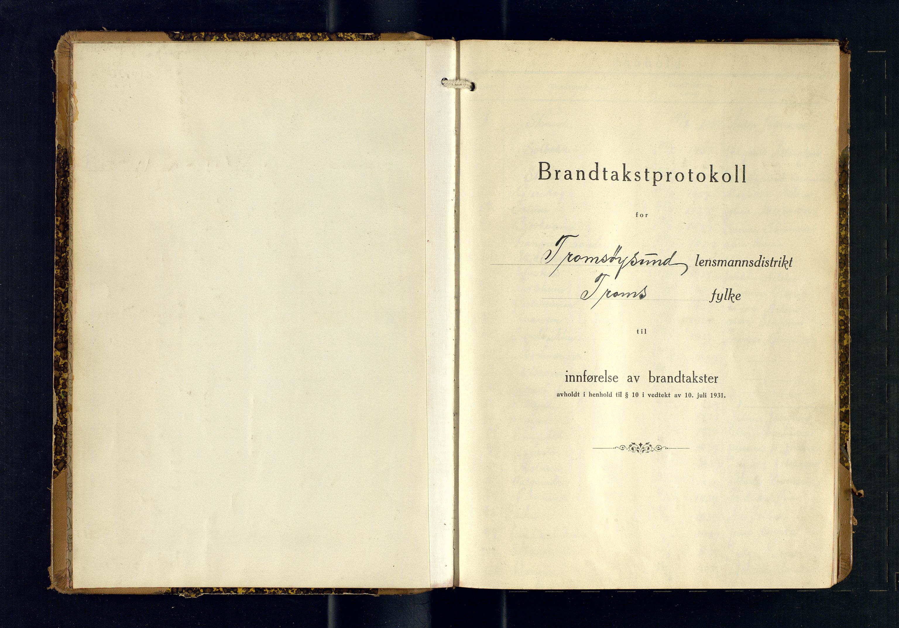 Tromsøysund lensmannskontor, SATØ/SATØ-12/F/Fs/Fsb/L0755: Branntakstprotokoll (S). Med register, 1937-1938