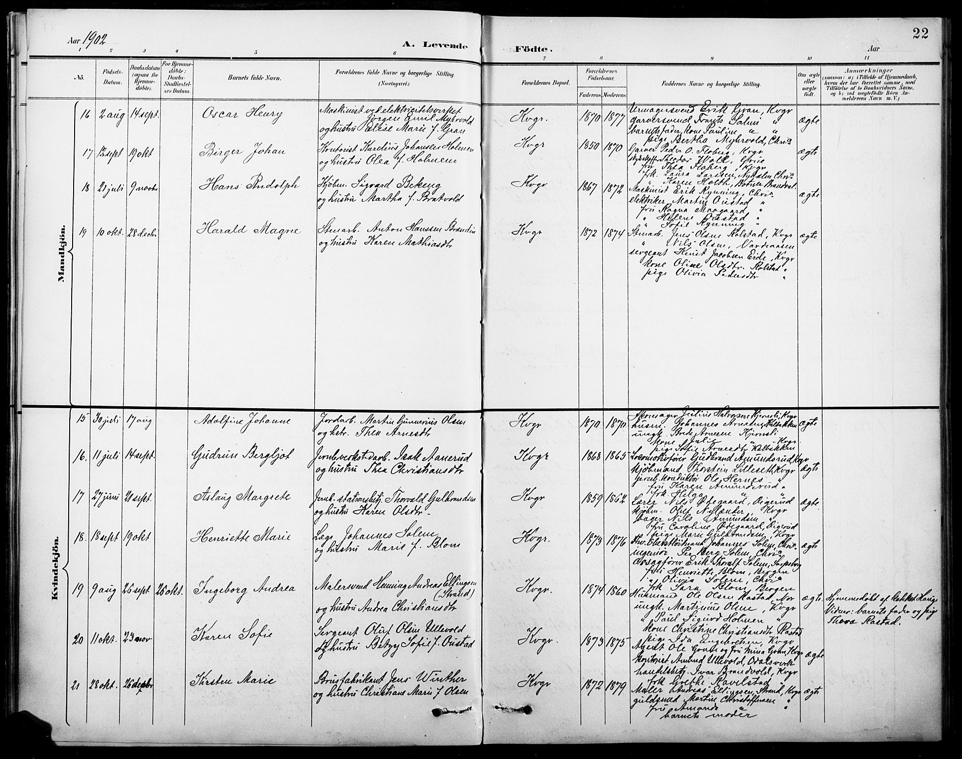Vinger prestekontor, AV/SAH-PREST-024/H/Ha/Hab/L0005: Klokkerbok nr. 5, 1895-1920, s. 22