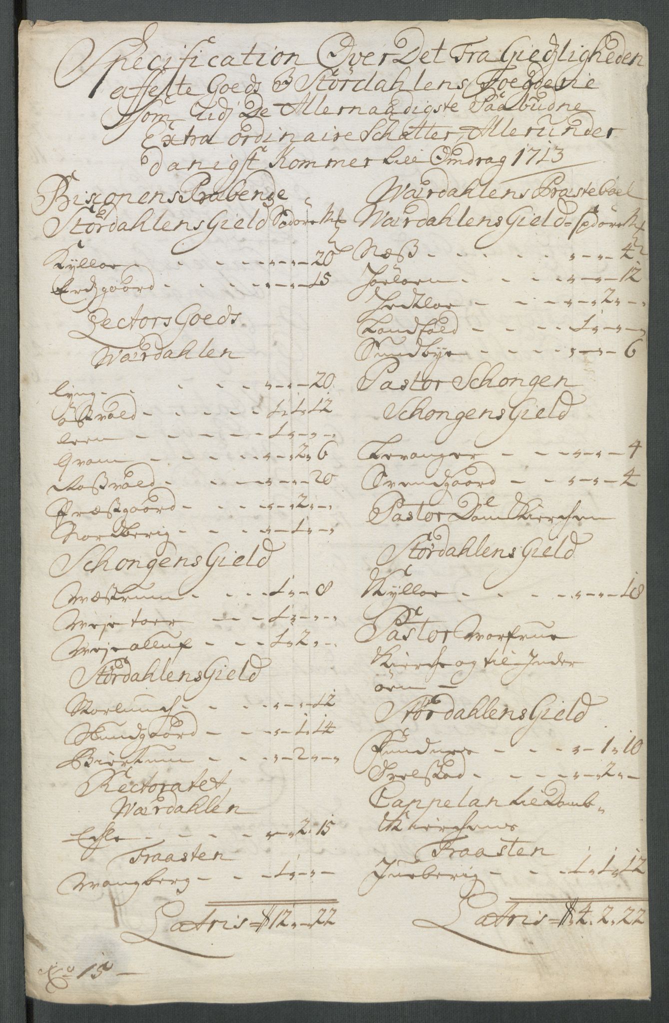 Rentekammeret inntil 1814, Reviderte regnskaper, Fogderegnskap, AV/RA-EA-4092/R62/L4203: Fogderegnskap Stjørdal og Verdal, 1713, s. 186