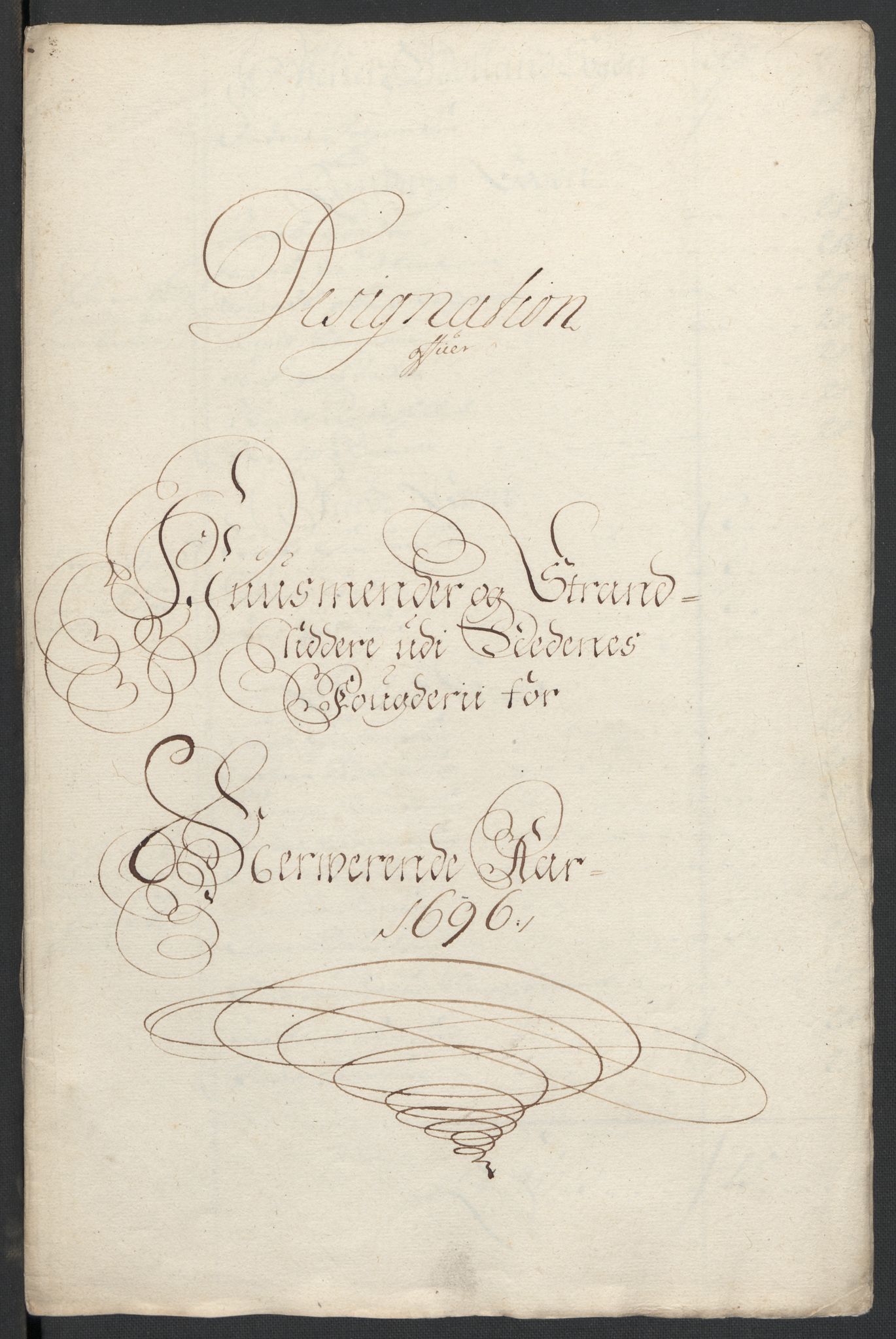 Rentekammeret inntil 1814, Reviderte regnskaper, Fogderegnskap, RA/EA-4092/R39/L2313: Fogderegnskap Nedenes, 1696-1697, s. 39