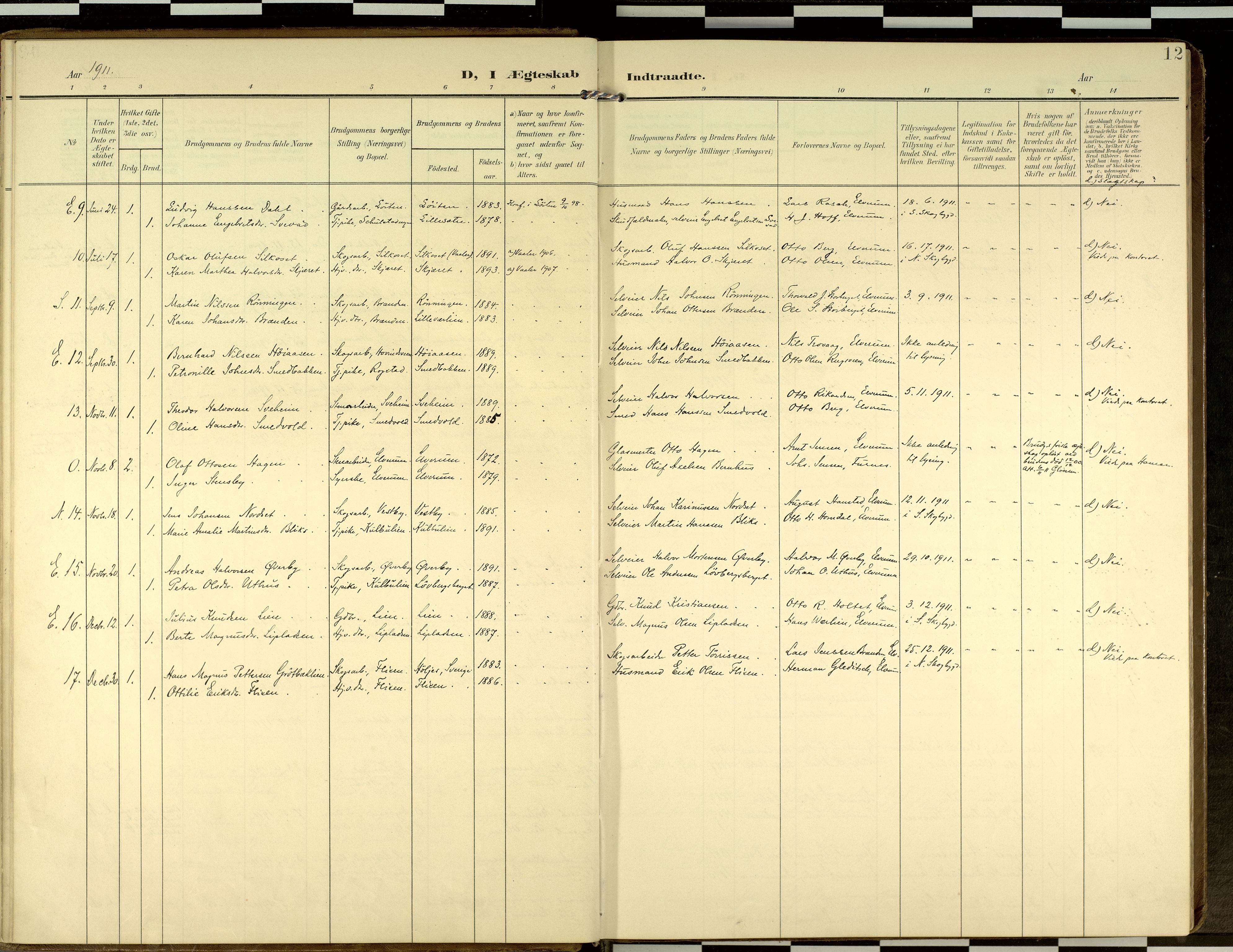 Elverum prestekontor, SAH/PREST-044/H/Ha/Haa/L0019: Ministerialbok nr. 19, 1903-1926, s. 12