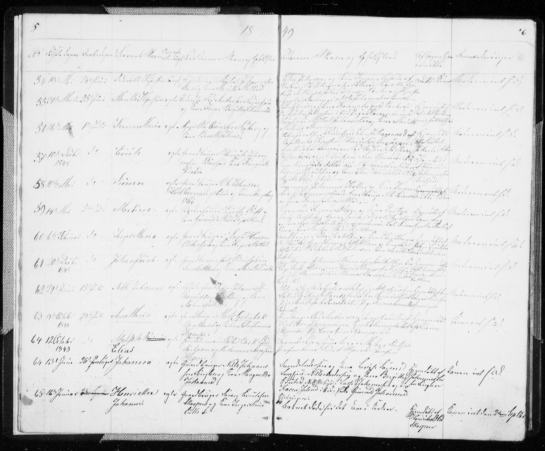 Skjervøy sokneprestkontor, AV/SATØ-S-1300/H/Ha/Hab/L0003klokker: Klokkerbok nr. 3, 1849-1861, s. 5-6