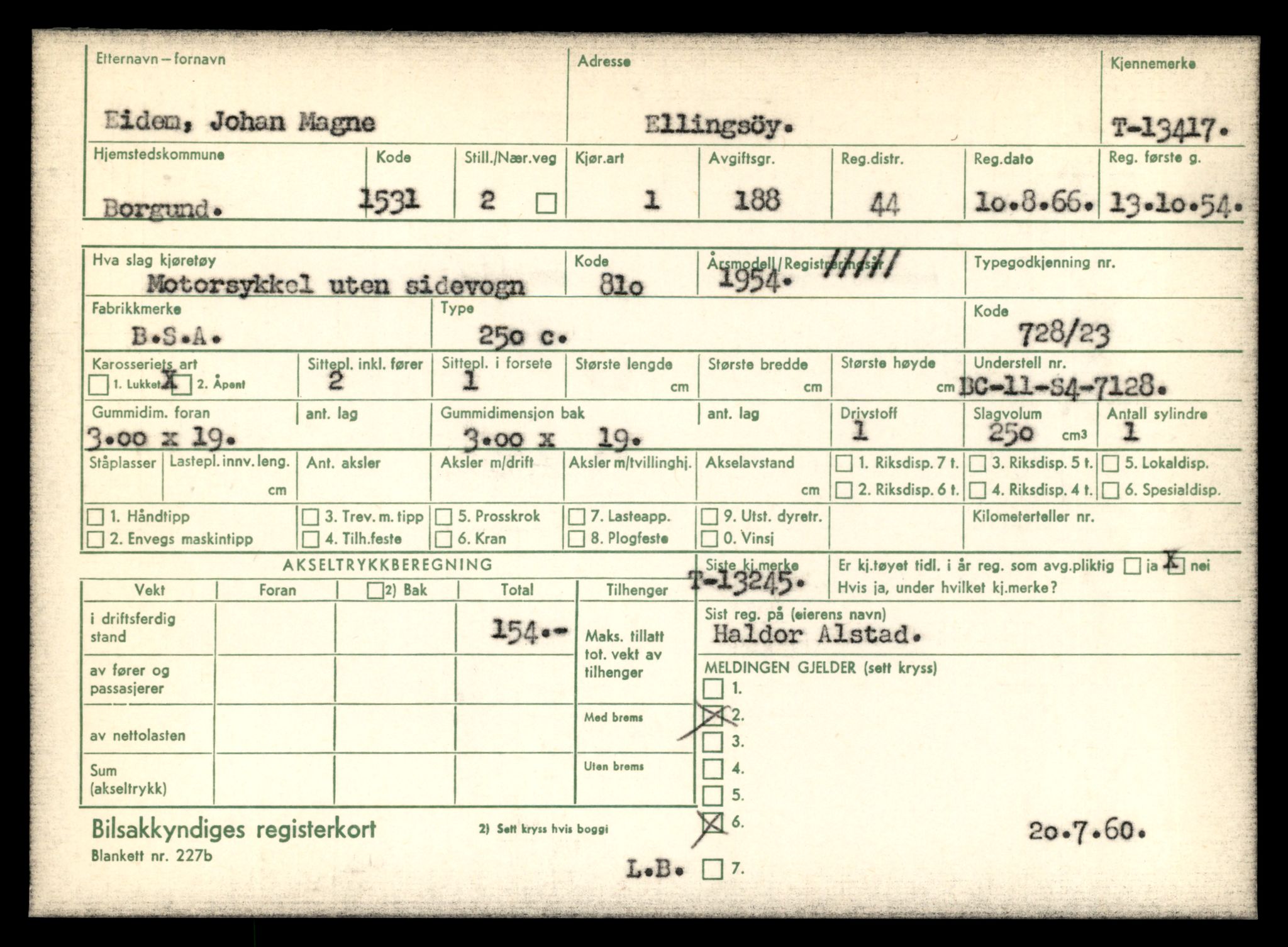 Møre og Romsdal vegkontor - Ålesund trafikkstasjon, AV/SAT-A-4099/F/Fe/L0039: Registreringskort for kjøretøy T 13361 - T 13530, 1927-1998, s. 957