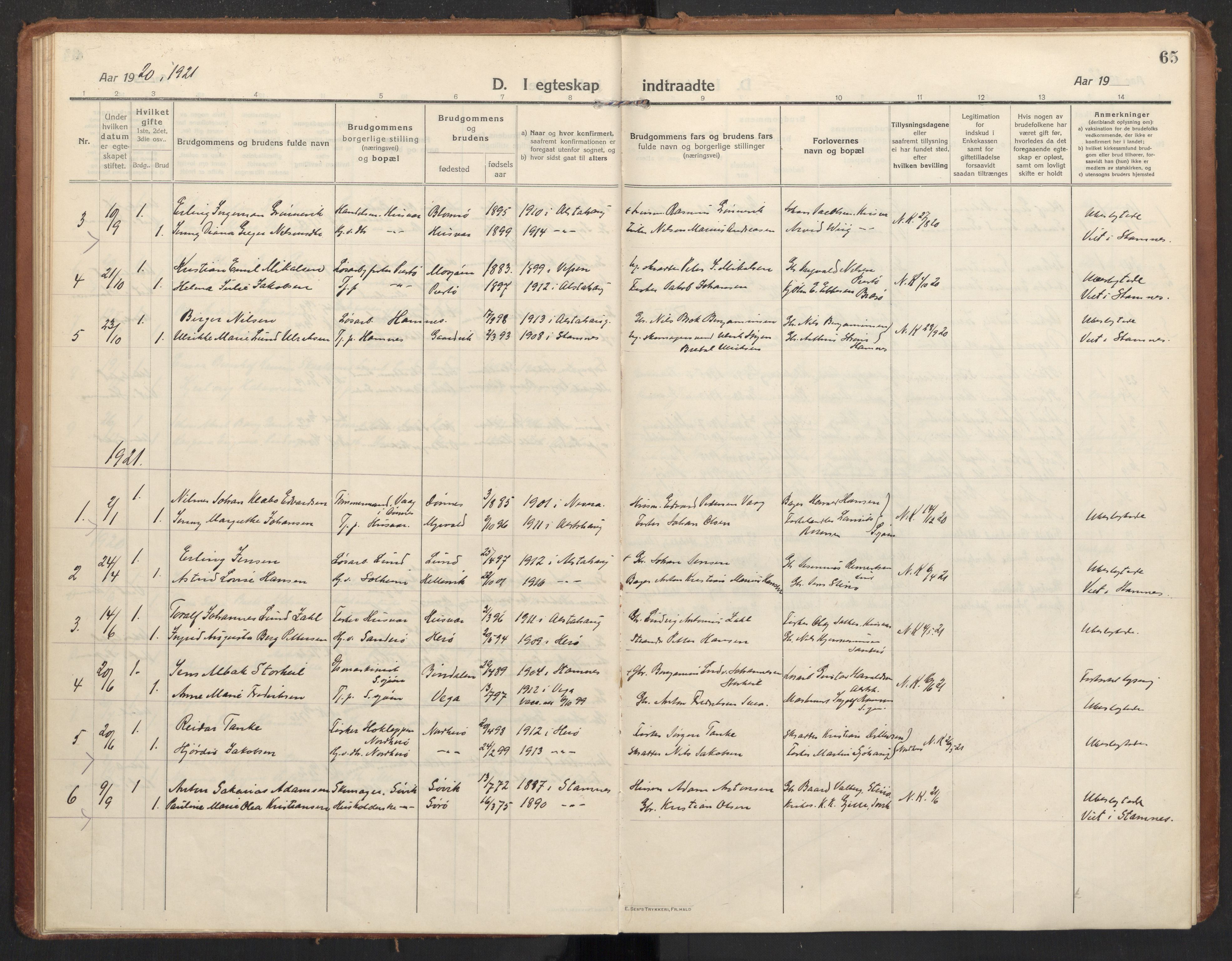 Ministerialprotokoller, klokkerbøker og fødselsregistre - Nordland, SAT/A-1459/830/L0456: Ministerialbok nr. 830A20, 1914-1937, s. 65