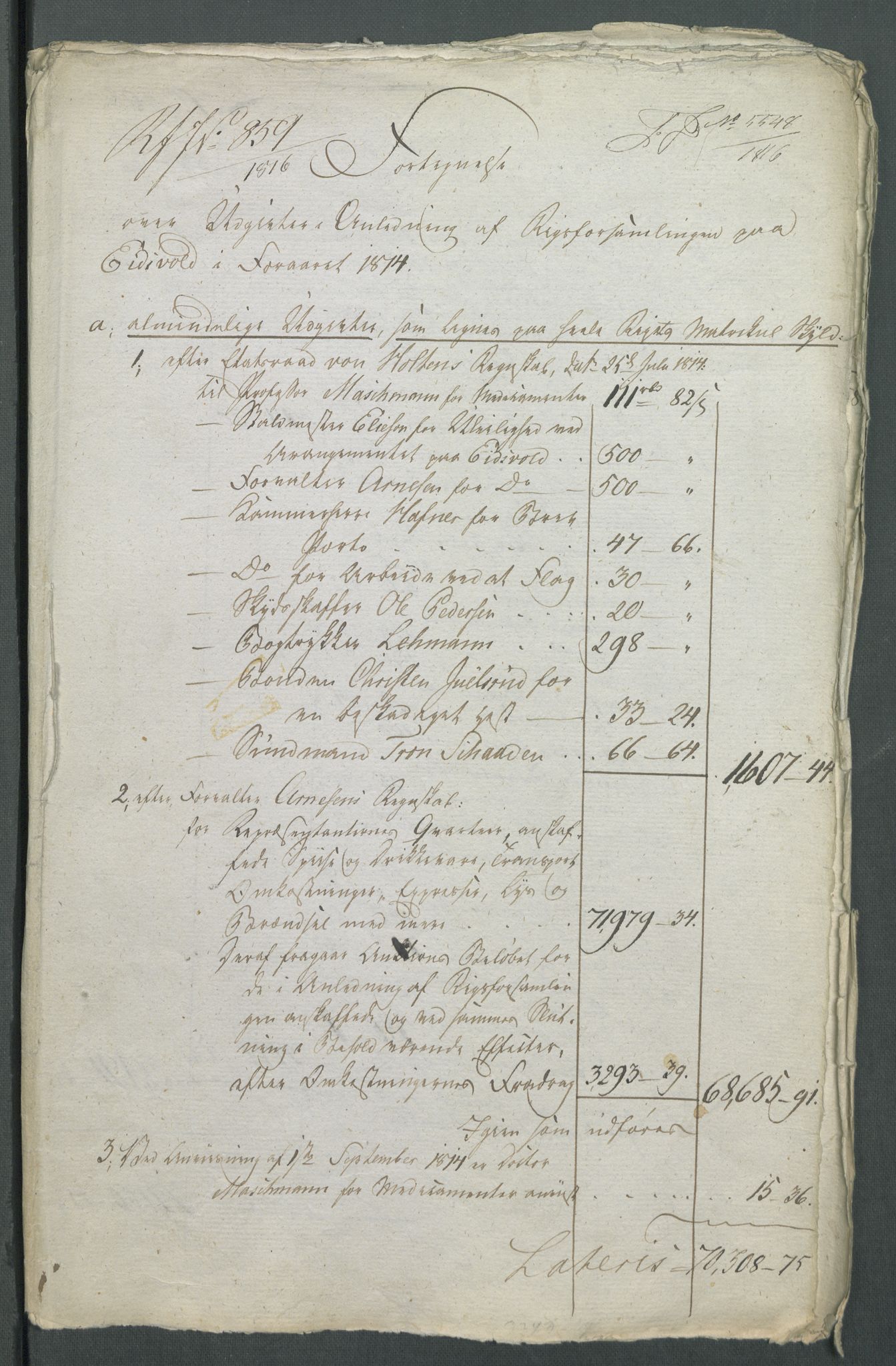 5. departement for finans-, handels- og tollfaget, AV/RA-S-3893/C/Cb/L0014: Regninger fra Riksforsamlingens deputerede, 1814, s. 57