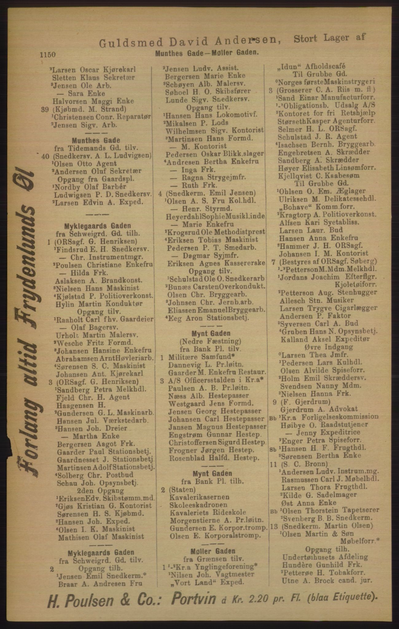 Kristiania/Oslo adressebok, PUBL/-, 1906, s. 1150